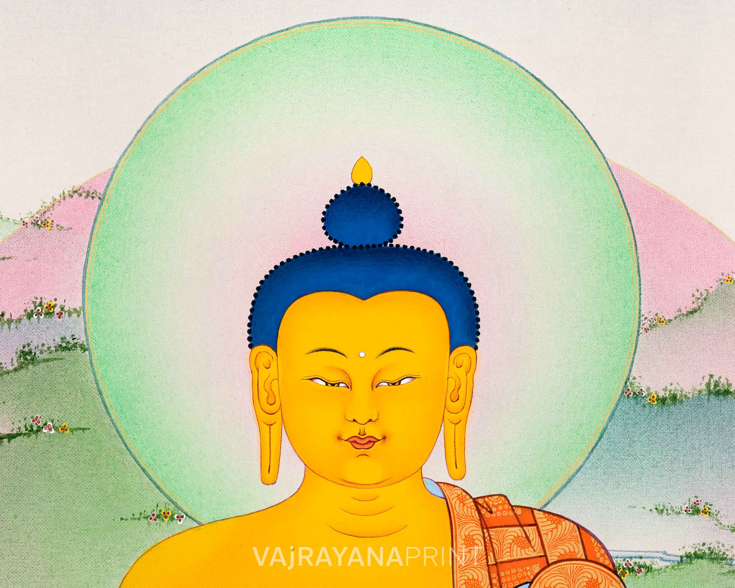 Shakyamuni Buddha Thangka Print for Spiritual Awakening | The Canvas Of Enlightenment