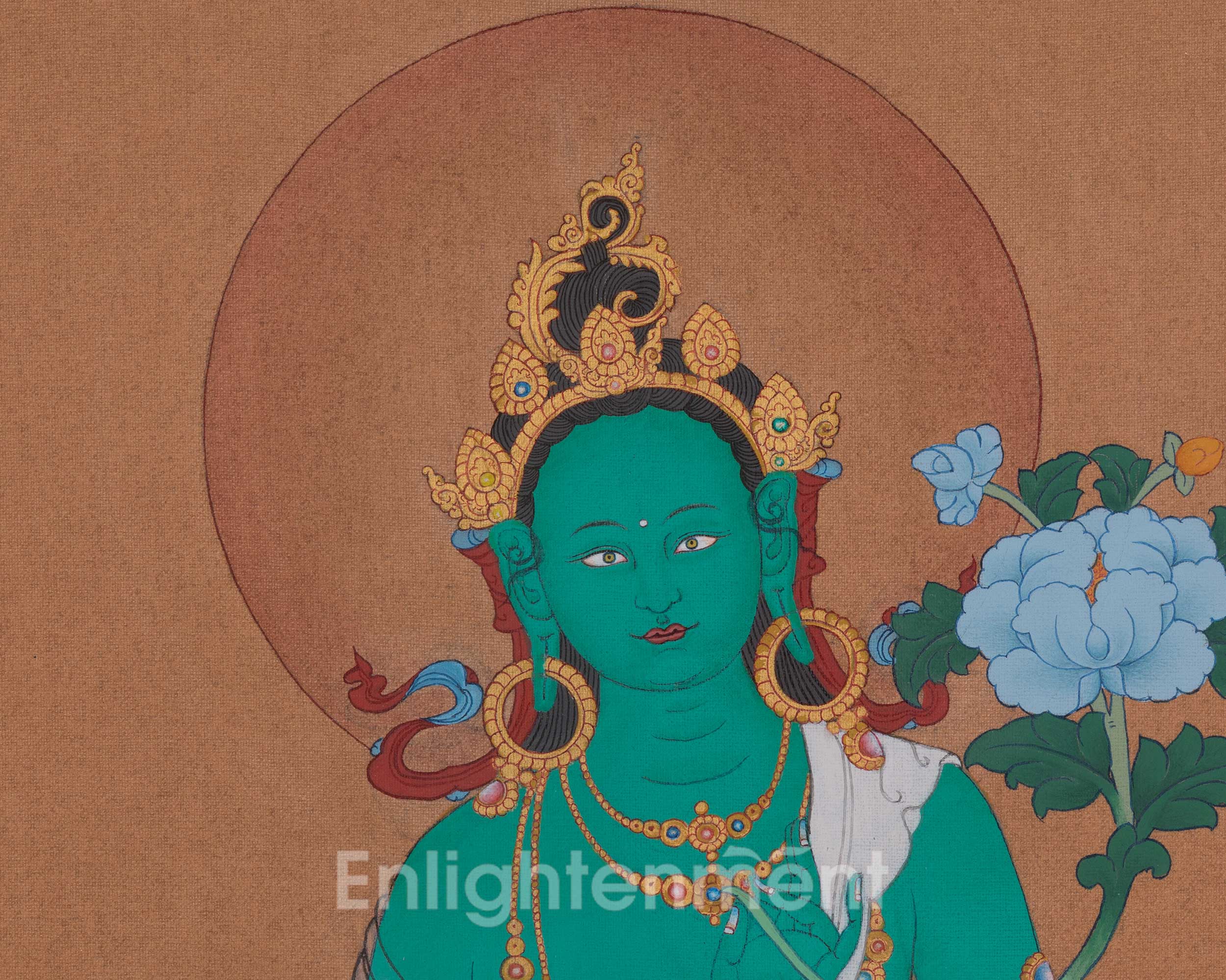 Green Tara Compassion Deity Artwork | Shyama Tara | Mother of Liberation