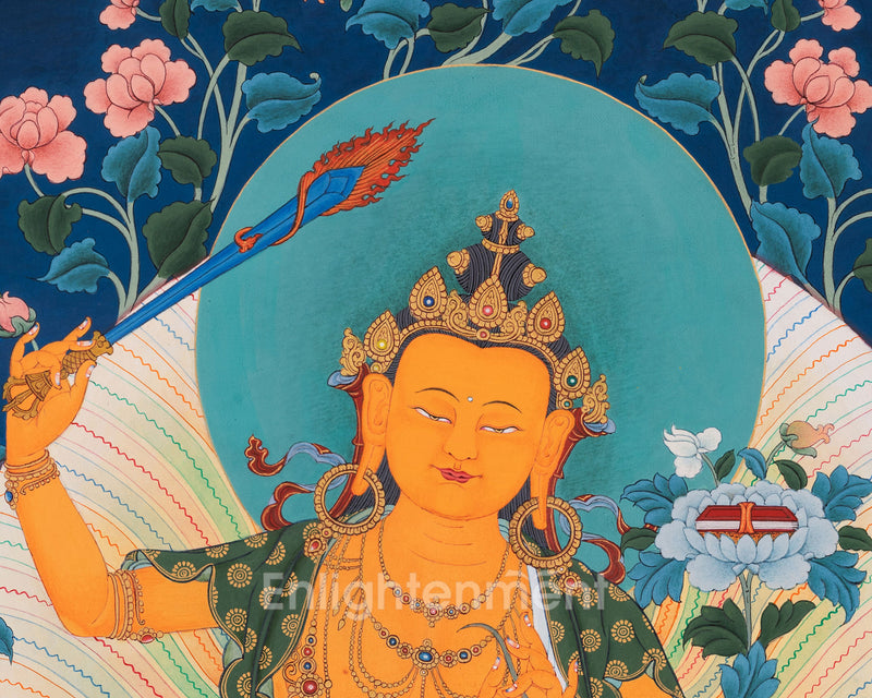 Manjushri, the Buddha of Wisdom | Traditional Karma Gadri Style