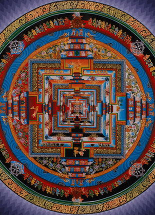 Rainbow Kalachakra Mandala Thangka | The Wheel of Time and Spiritual Awakening