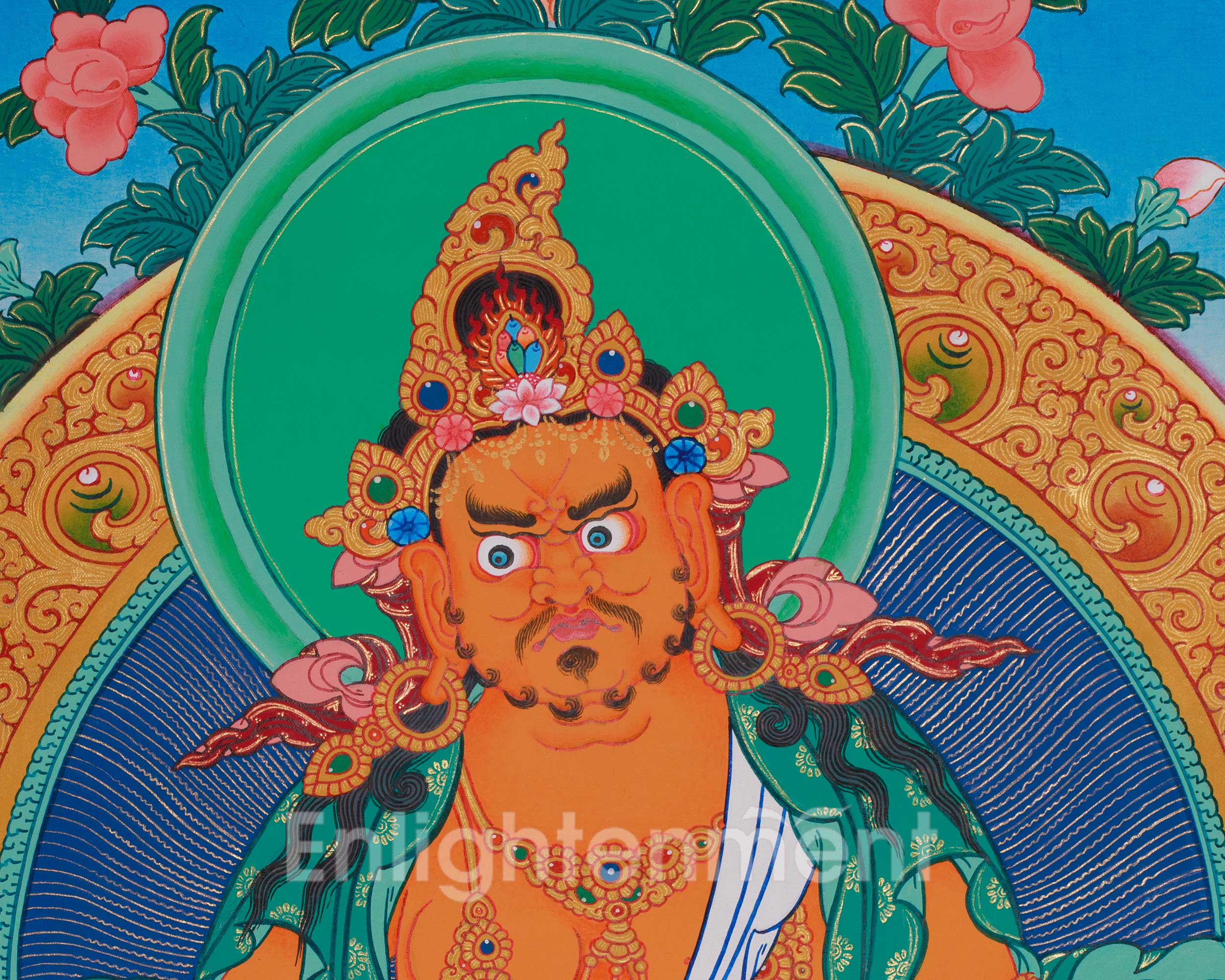 Yellow Jambhala Painting | The Wealth Deity of Prosperity and Abundance