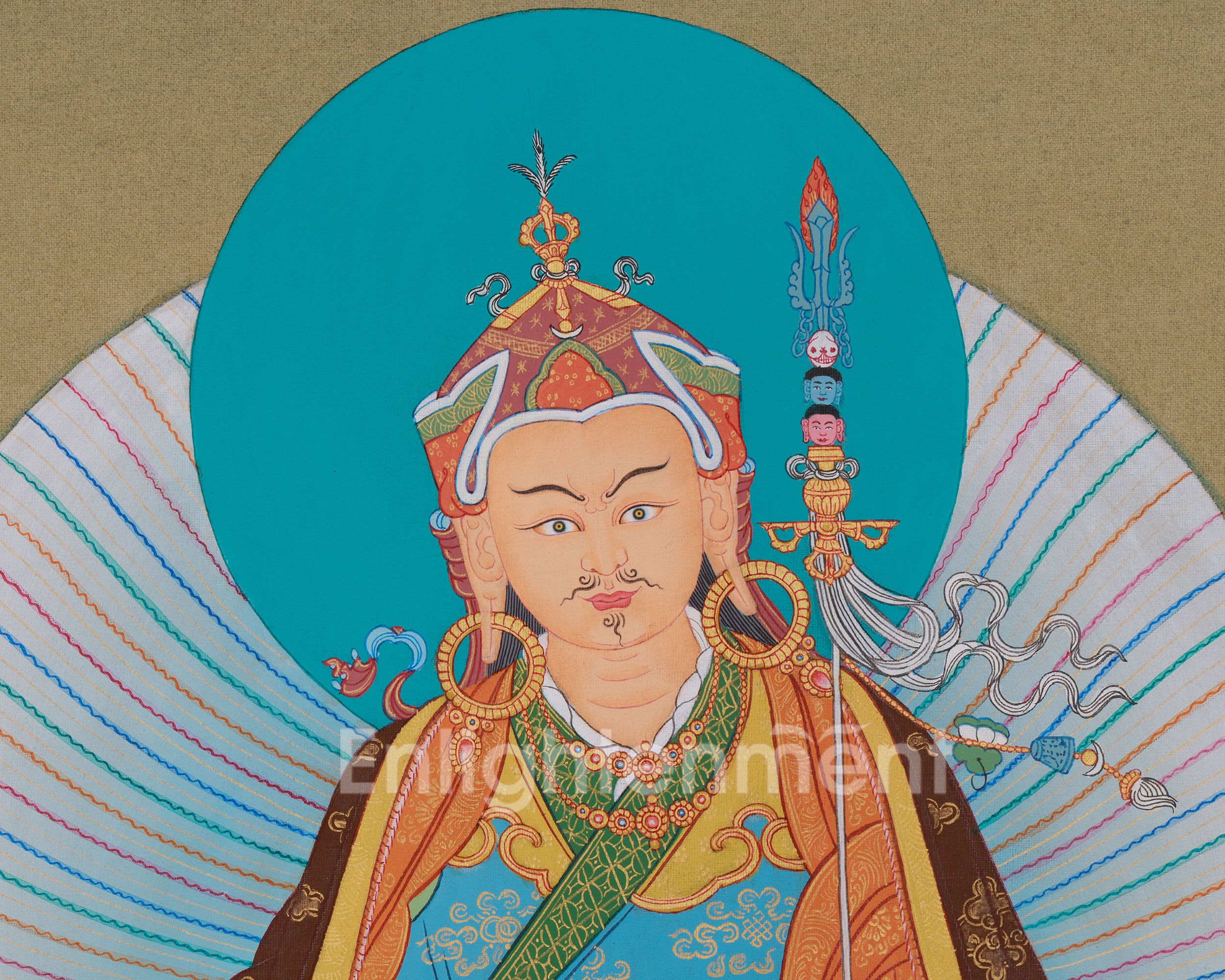 Vajrayana Guru Rinpoche Thangka | Honoring The Lotus-Born Master | Enlightened Wisdom