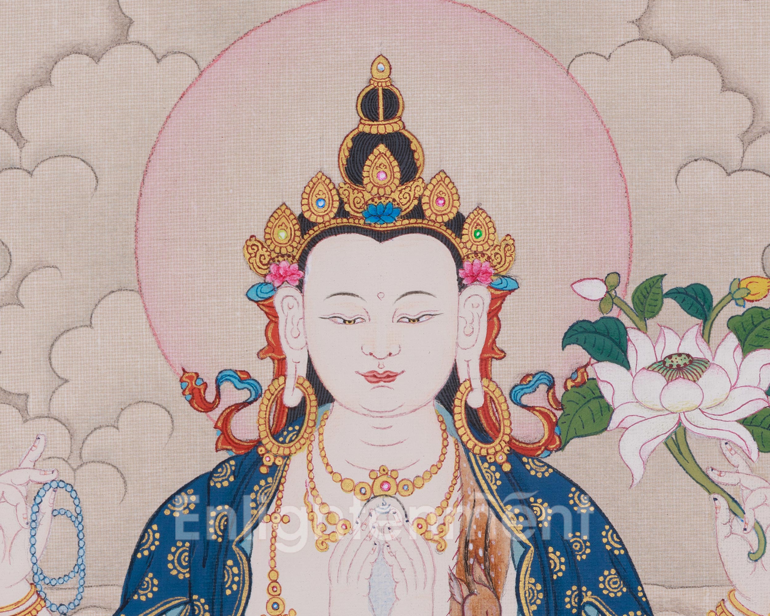 Himalayan Chenrezig Art | Sacred Avalokiteshvara Thangka | Compassion Deity