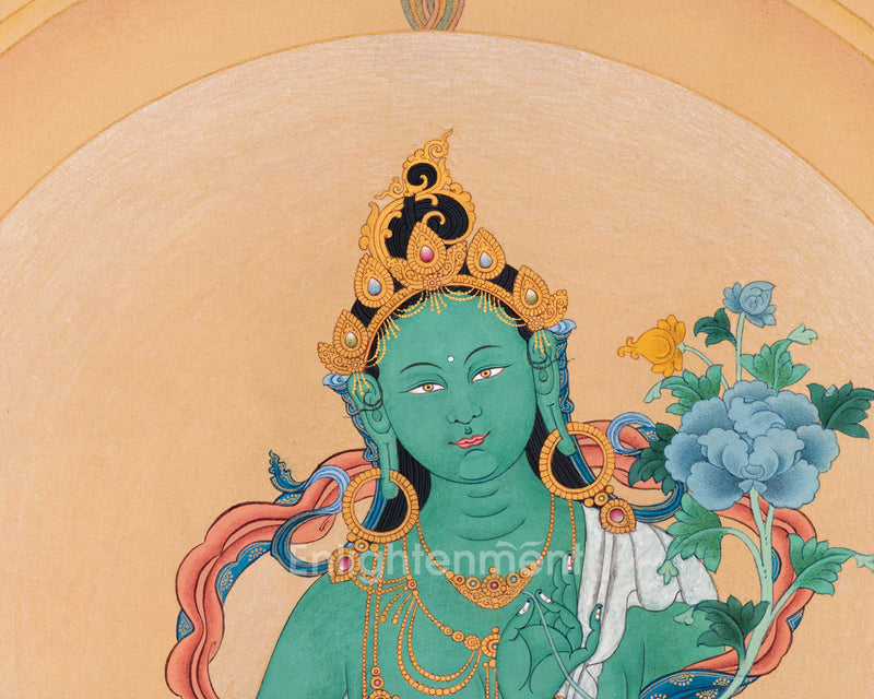 Hand painted Green Tara for your Spiritual Altar