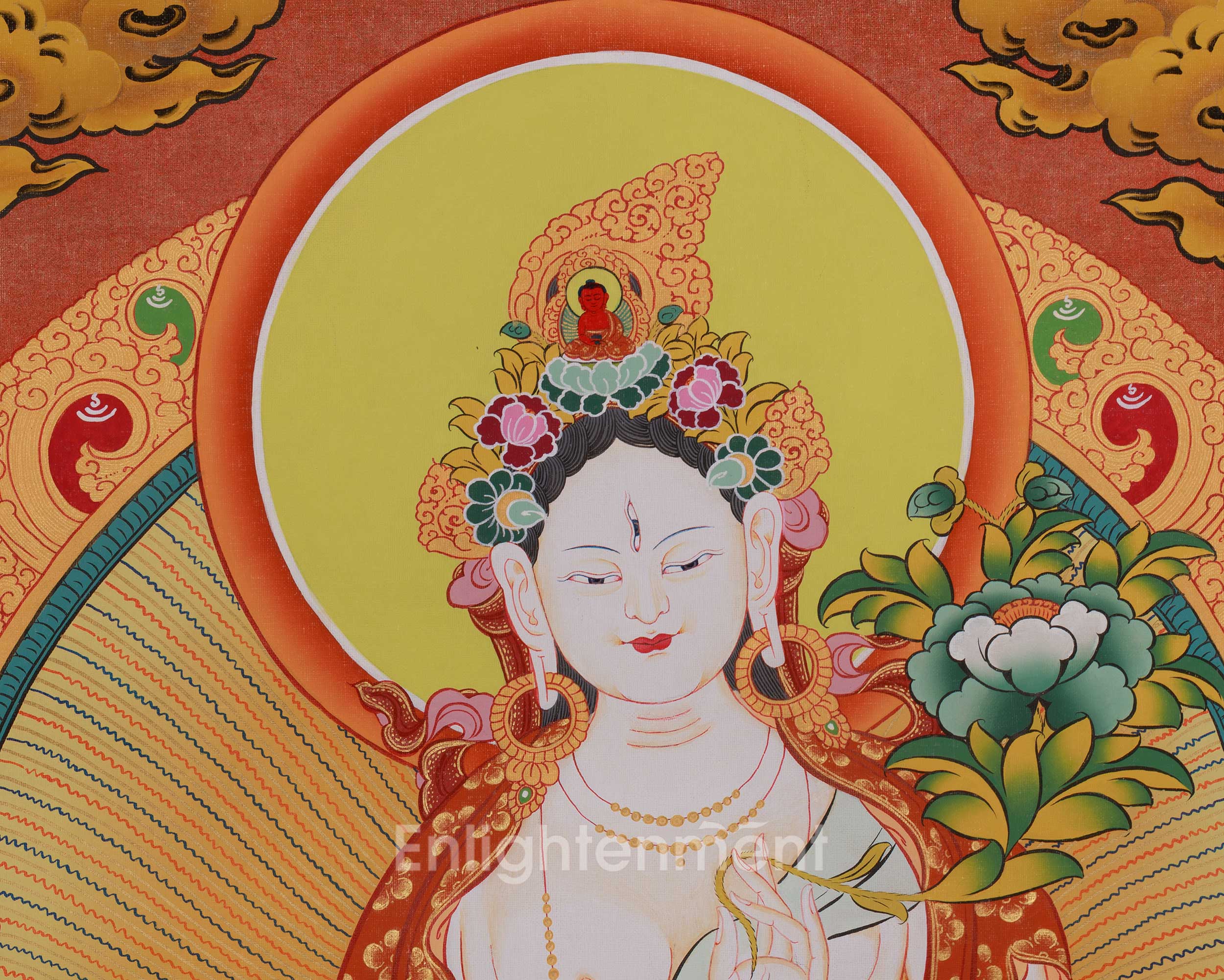 Himalayan Sita Tara Art | Healing and Longevity Deity | White Tara Thangka