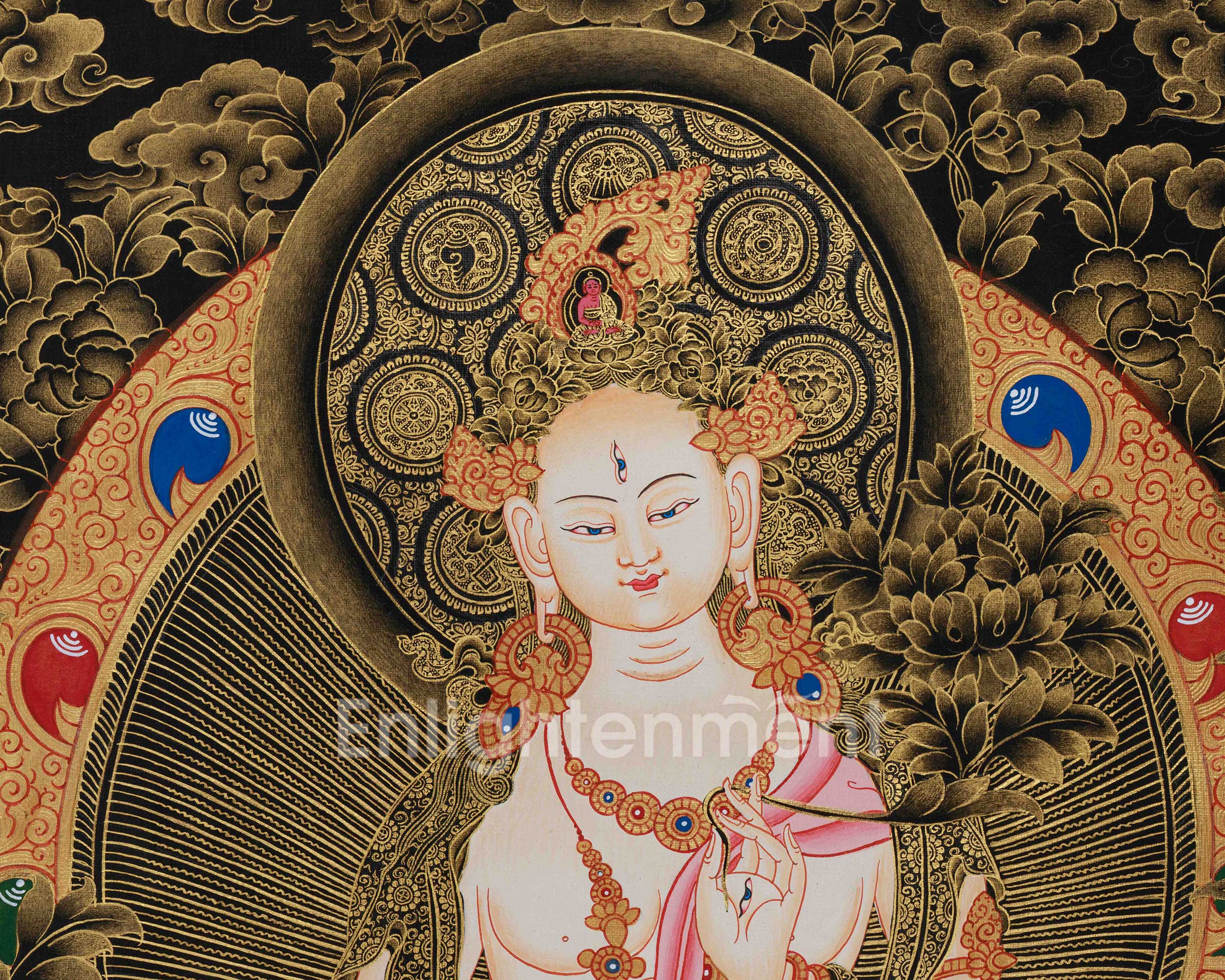 Traditional Sita Tara Gold Thangka | Enlightened Masters | Composition of Wisdom and Protection