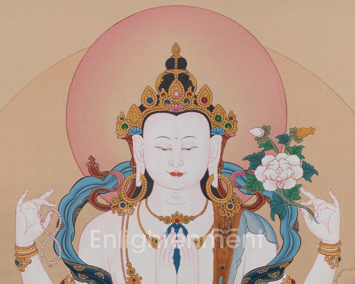 Compassion Deity Four Armed Chenrezig | Embodies the Boundless Compassion of All Buddhas