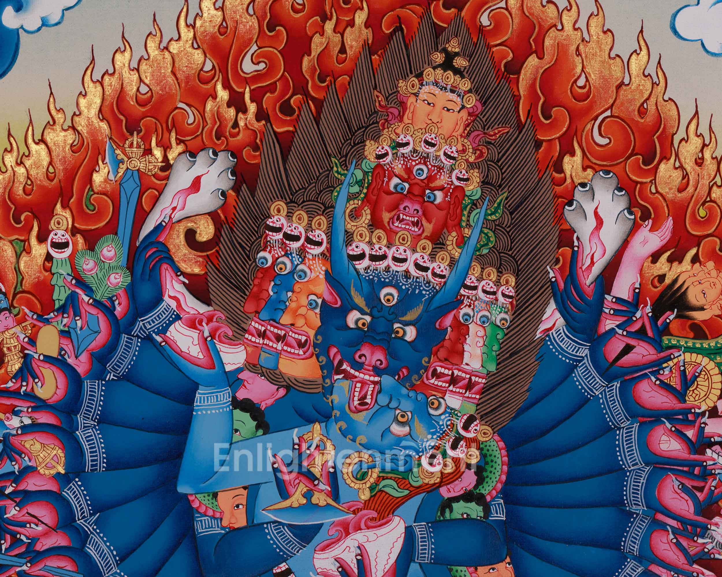 Handmade Yamantaka Painting | Symbolizing the Destruction of Ignorance and Protection