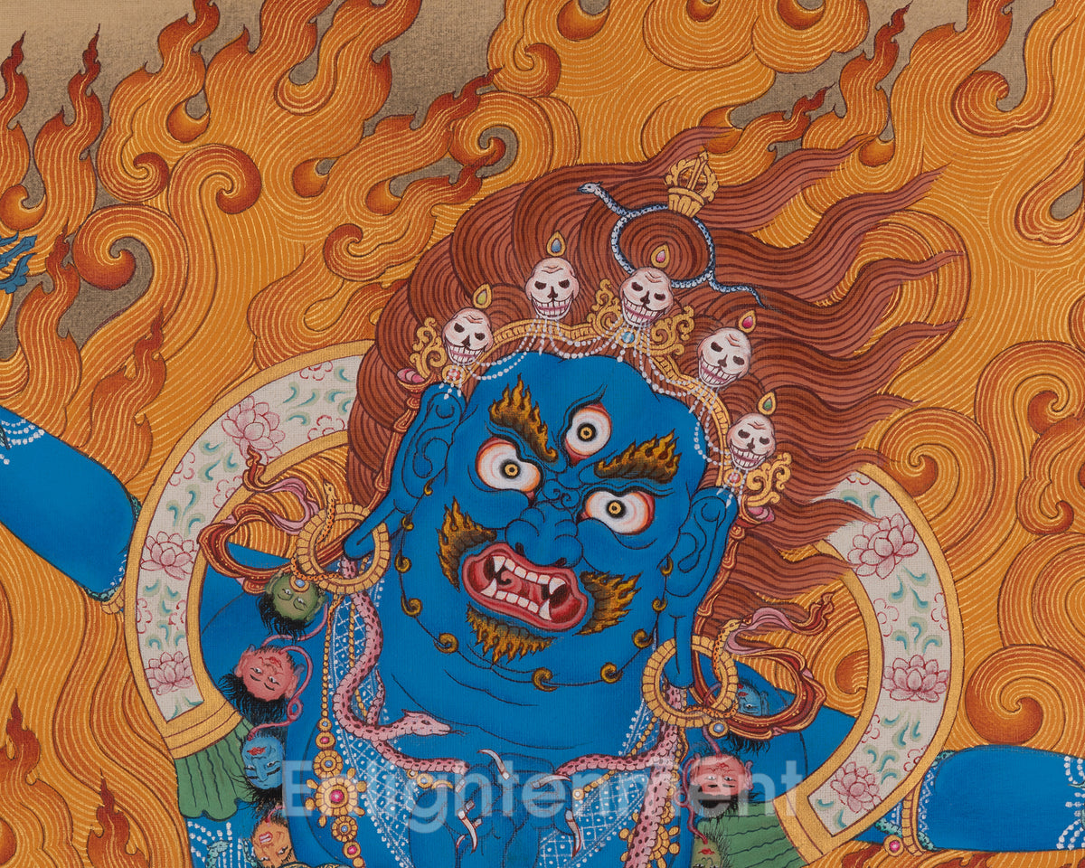 Butadamara Buddhist Thangka | Vajrapani Art | Sacred Protector of Vajrayana Buddhism