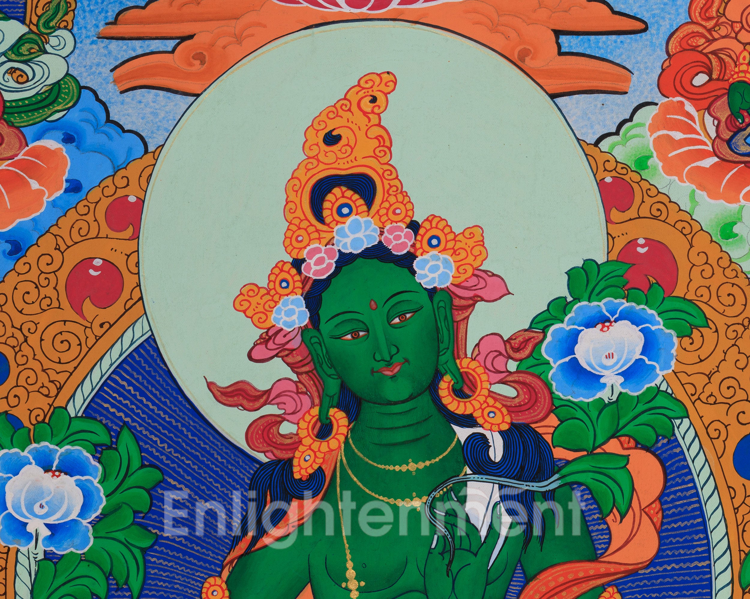 Tibetan Mother Green Tara Thangka | Bodhisattvas Deities