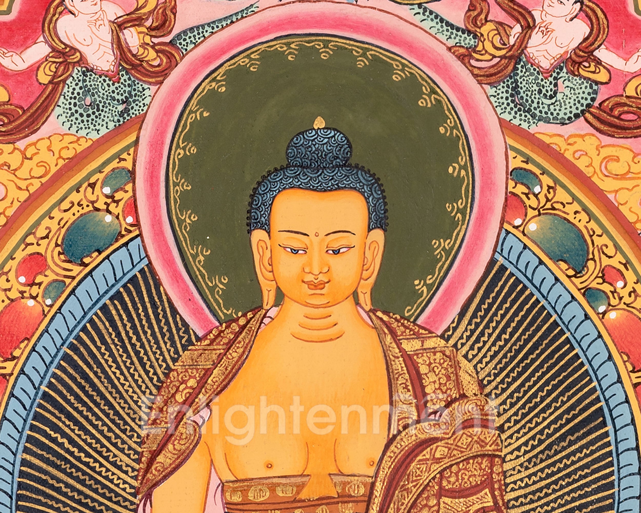 Buddha's Story to Enlightenment Thangka | A Spiritual Artwork of Compassion and Wisdom