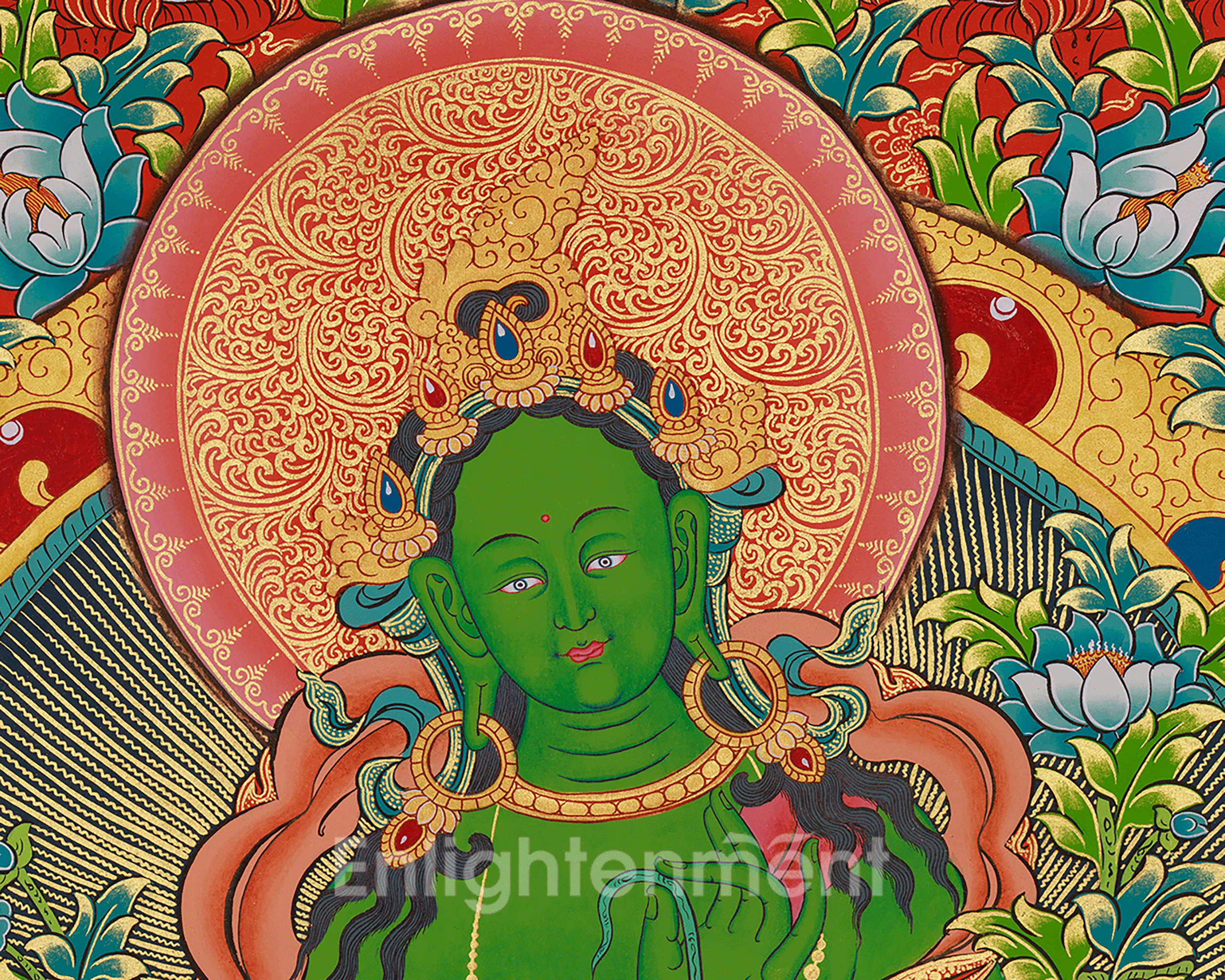 Green Tara Compassion Art | Protection and Swift Blessings | Shyama Tara