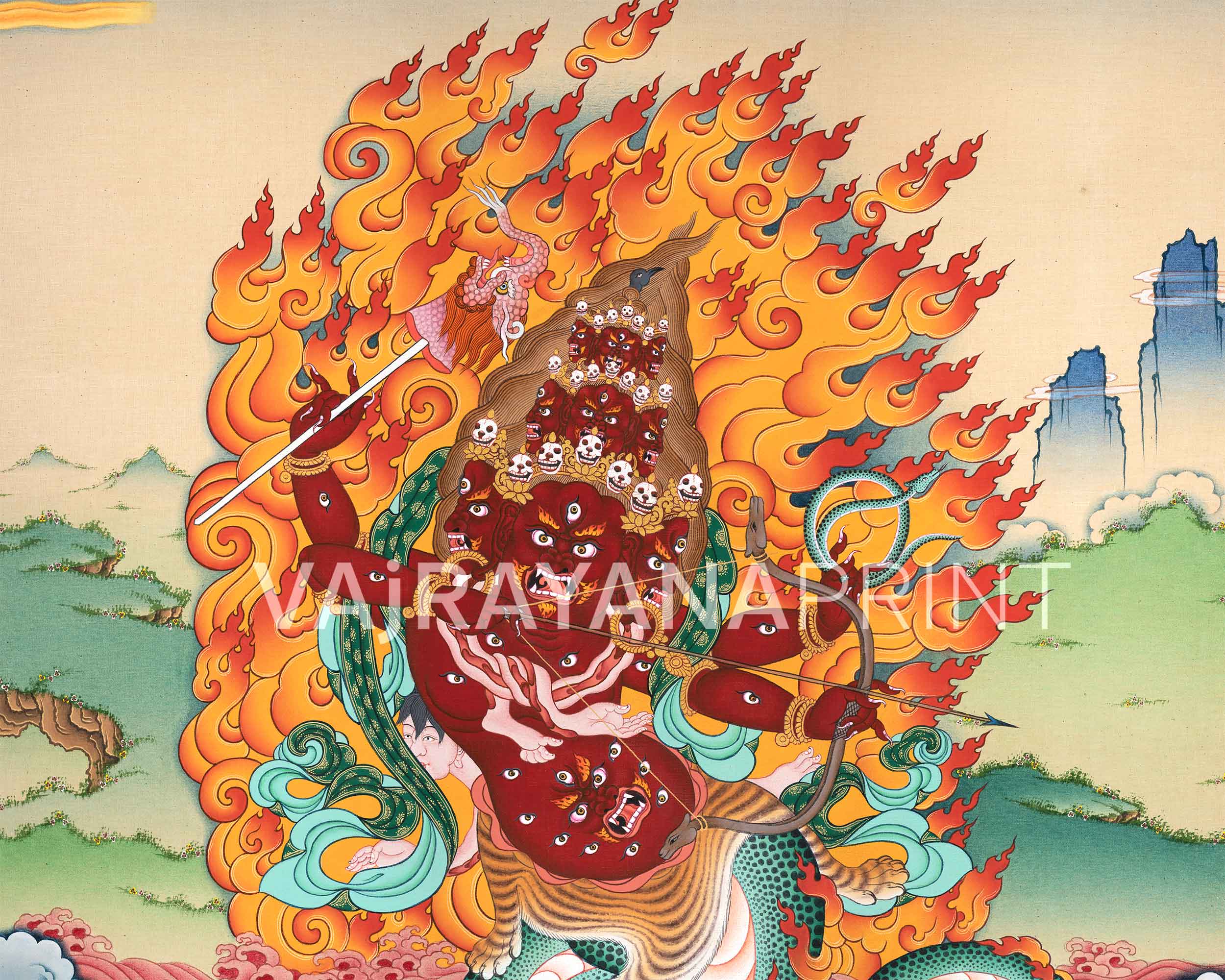 Rahula Thangka Print | Inspires Devotion and Spiritual Growth | Buddhist Wall Decors