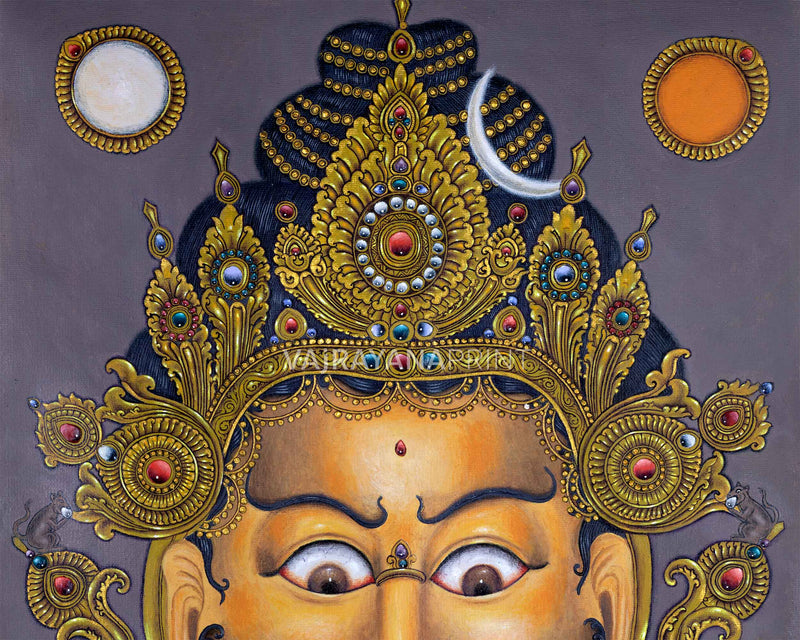 Yellow Dzambhala Digital Prints | Buddhist Wealth Deity