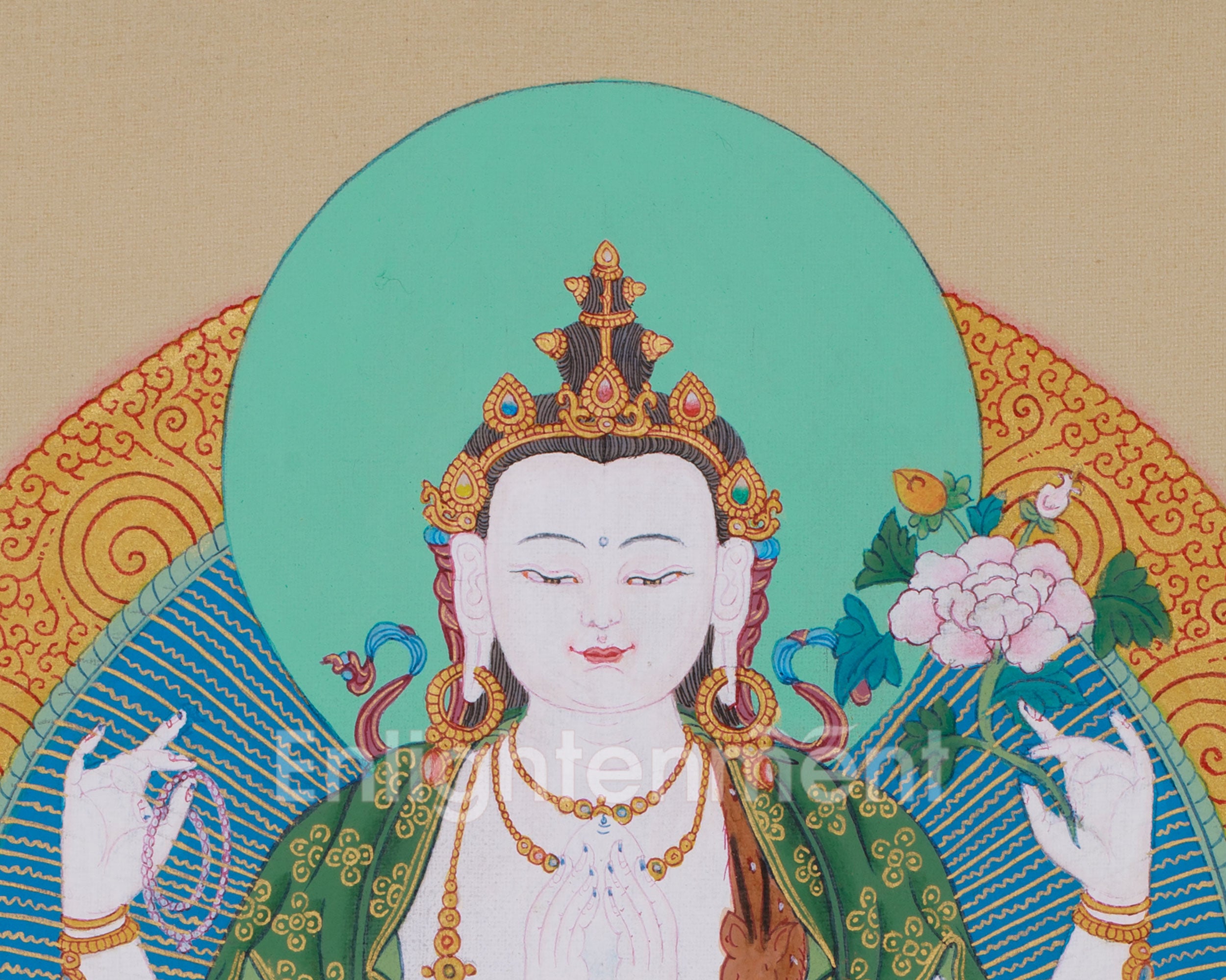 The Deity of Compassion, Chenrezig Thangka | Avalokiteshvara Painting