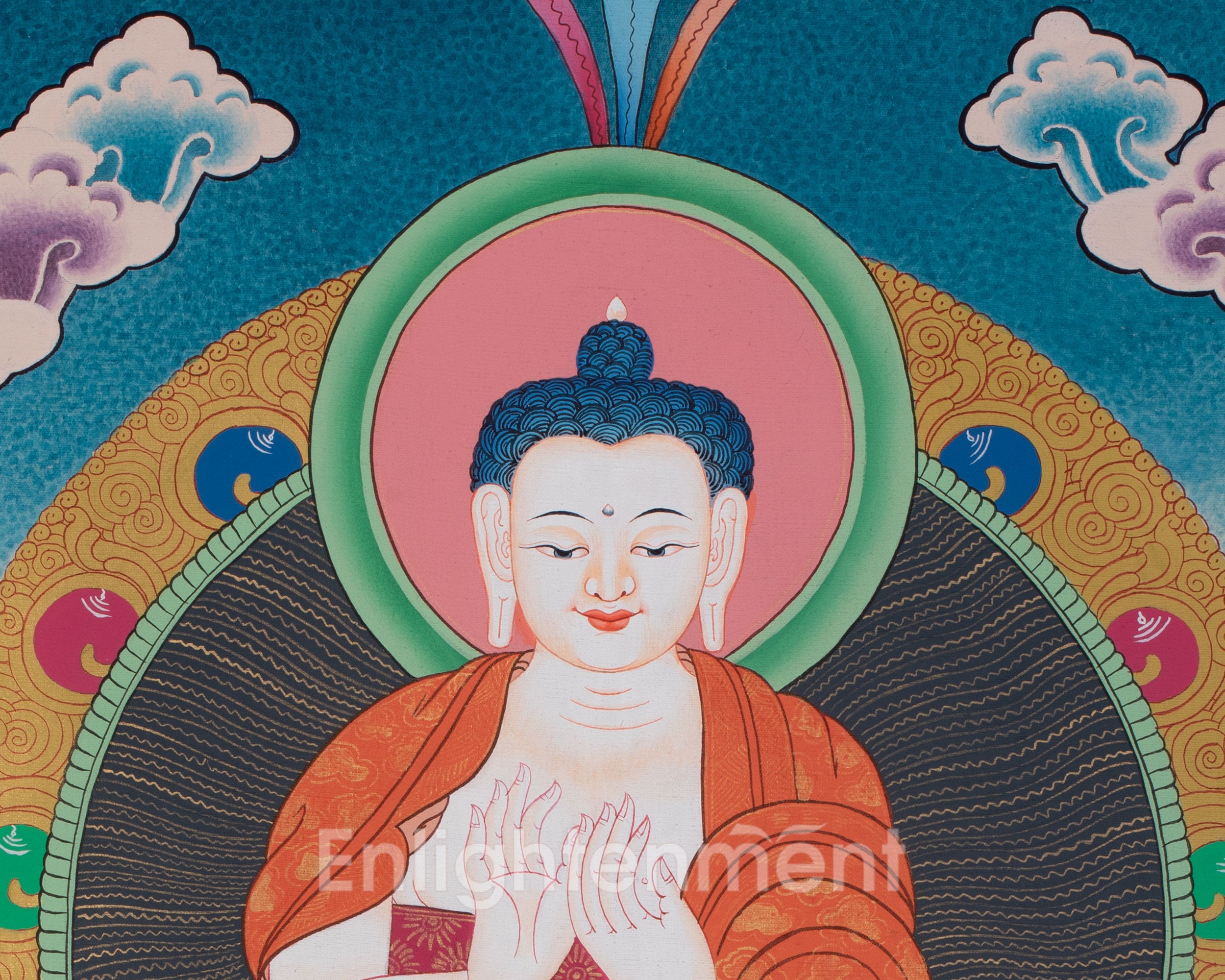 Original Handmade Vairocana Buddha Thangka | Pancha Buddha | Meditation And Yoga |