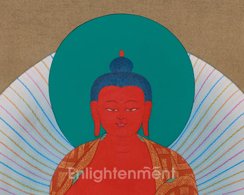 Pure Land Buddha Amitabha Thangka | Om Ami Dewa Hrih