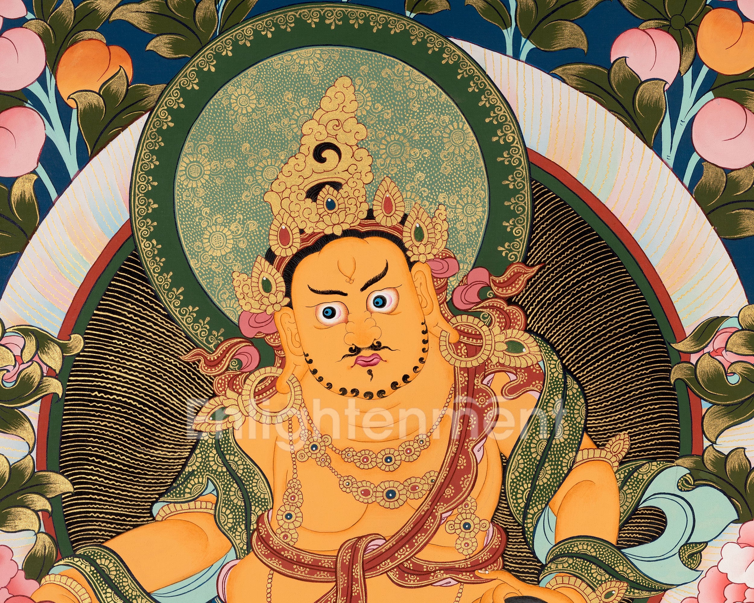 Dzambala Kubera Thangka | Buddhist Wealth Deity | Wall Decors
