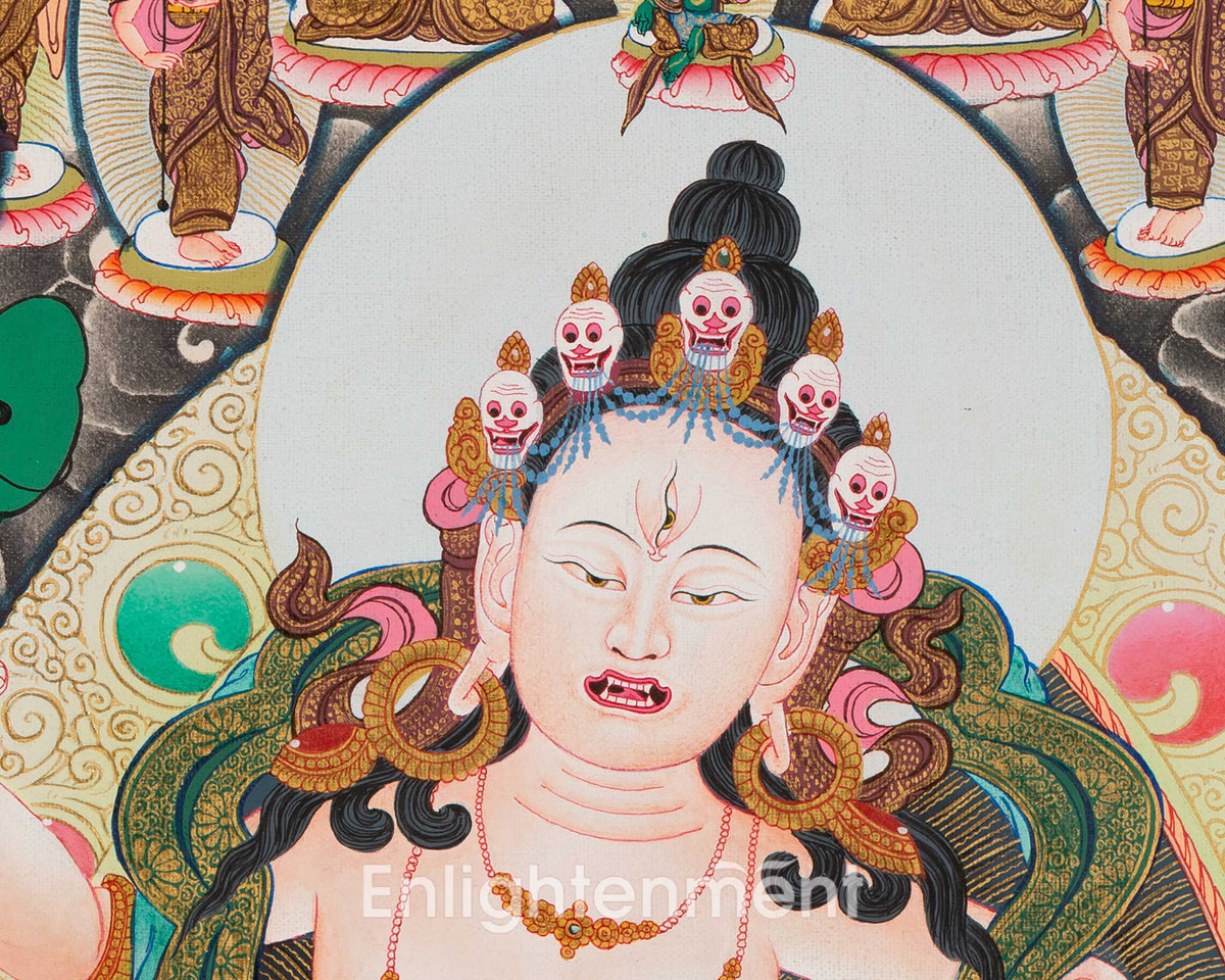 Hand-Painted Machig Labdron Lineage Tree Thangka | High-Quality Thangka Painting