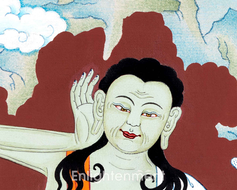 Jetsun Milarepa Thangka | Enlightened Teacher and Mahasiddha Painting | Traditional Artwork