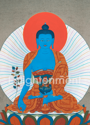 Blessings of the Medicine Buddha | Hand-Painted Tibetan Thangka Painting | Spiritual Wall Hanging Decor