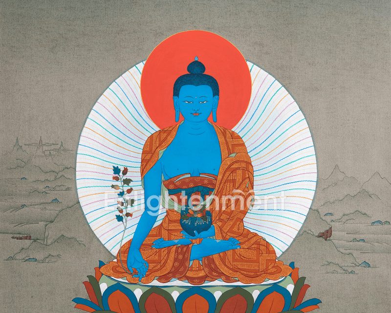 Blessings of the Medicine Buddha | Hand-Painted Tibetan Thangka Painting | Spiritual Wall Hanging Decor