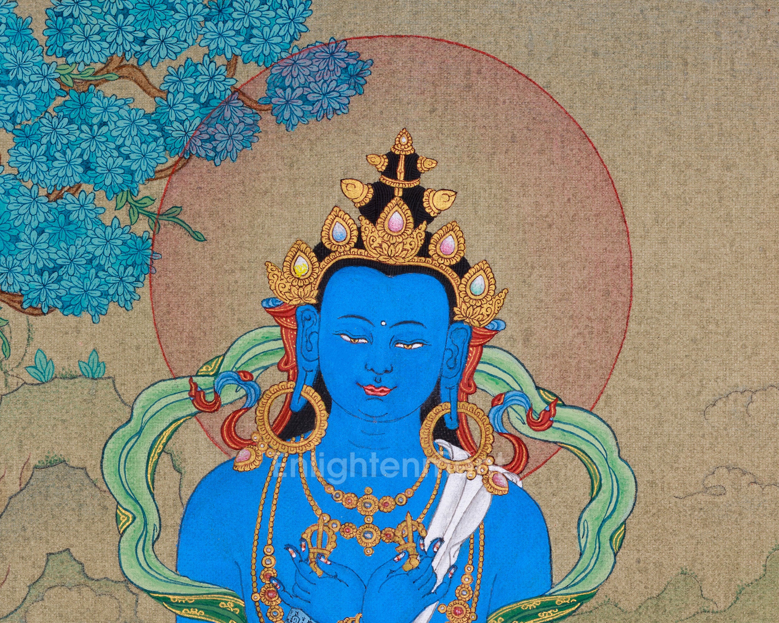 Small Vajradhara Thangka | Primordial Buddha Dorje Chang | Traditional Tibetan Art