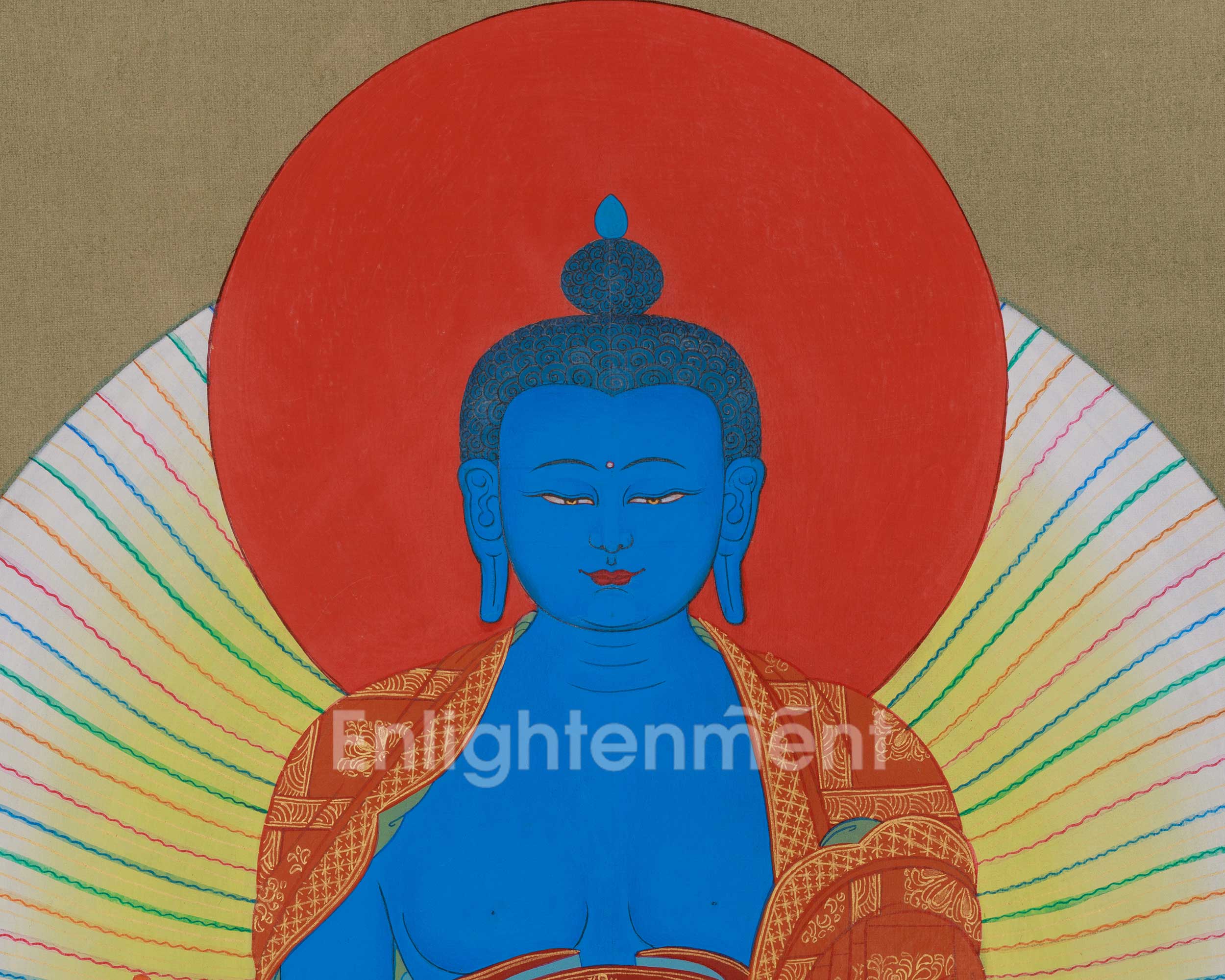 Spiritual Medicine Buddha Thangka | Healing Deity | Bhaishajyaguru Art