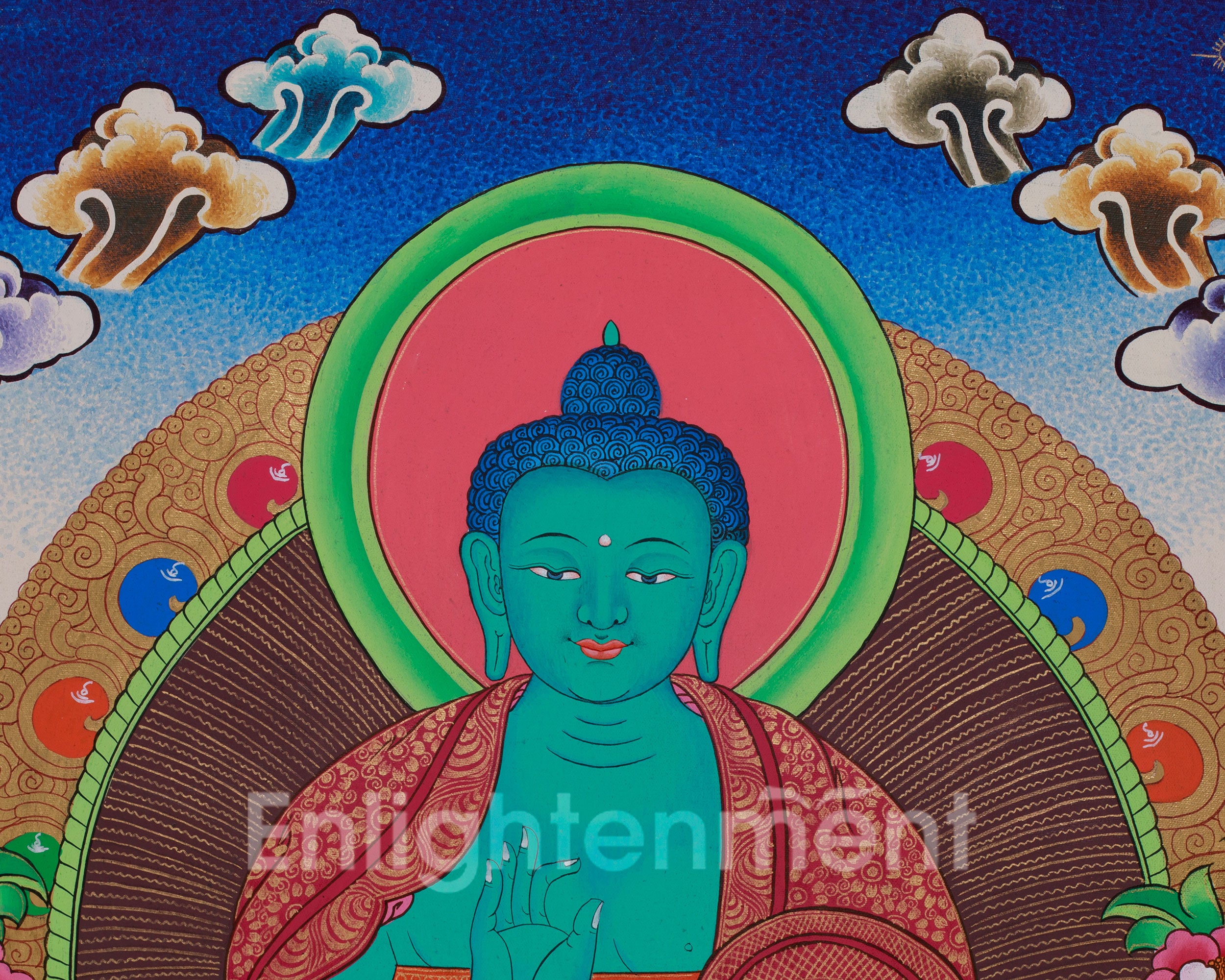 Original Hand-Painted Amogsiddhi Thangka | Tibetan Buddhist Thangka |