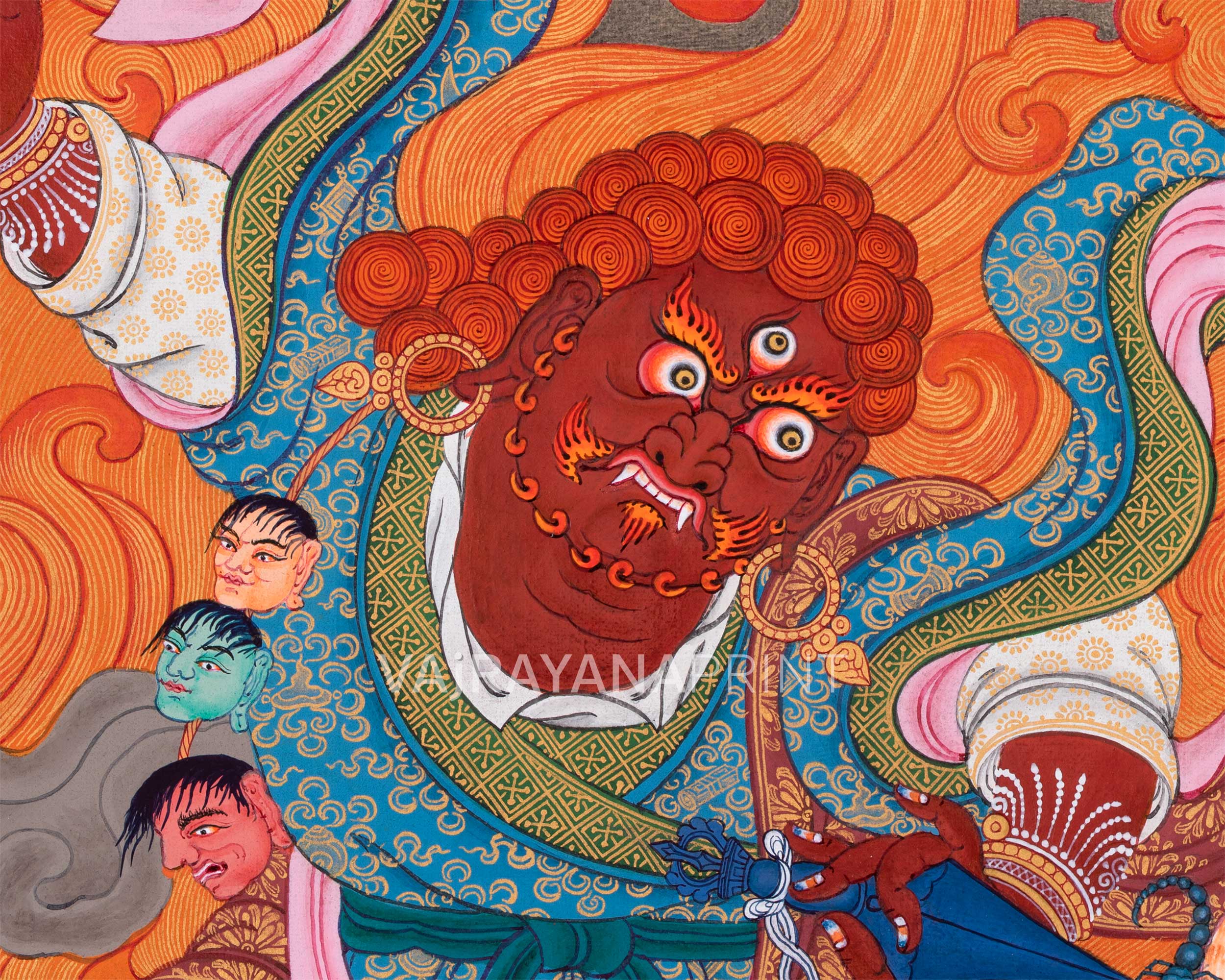 Dorje Drollo Thangka Print | The Thunderbolt Guardian | Digital Print Of Wrathful Compassion