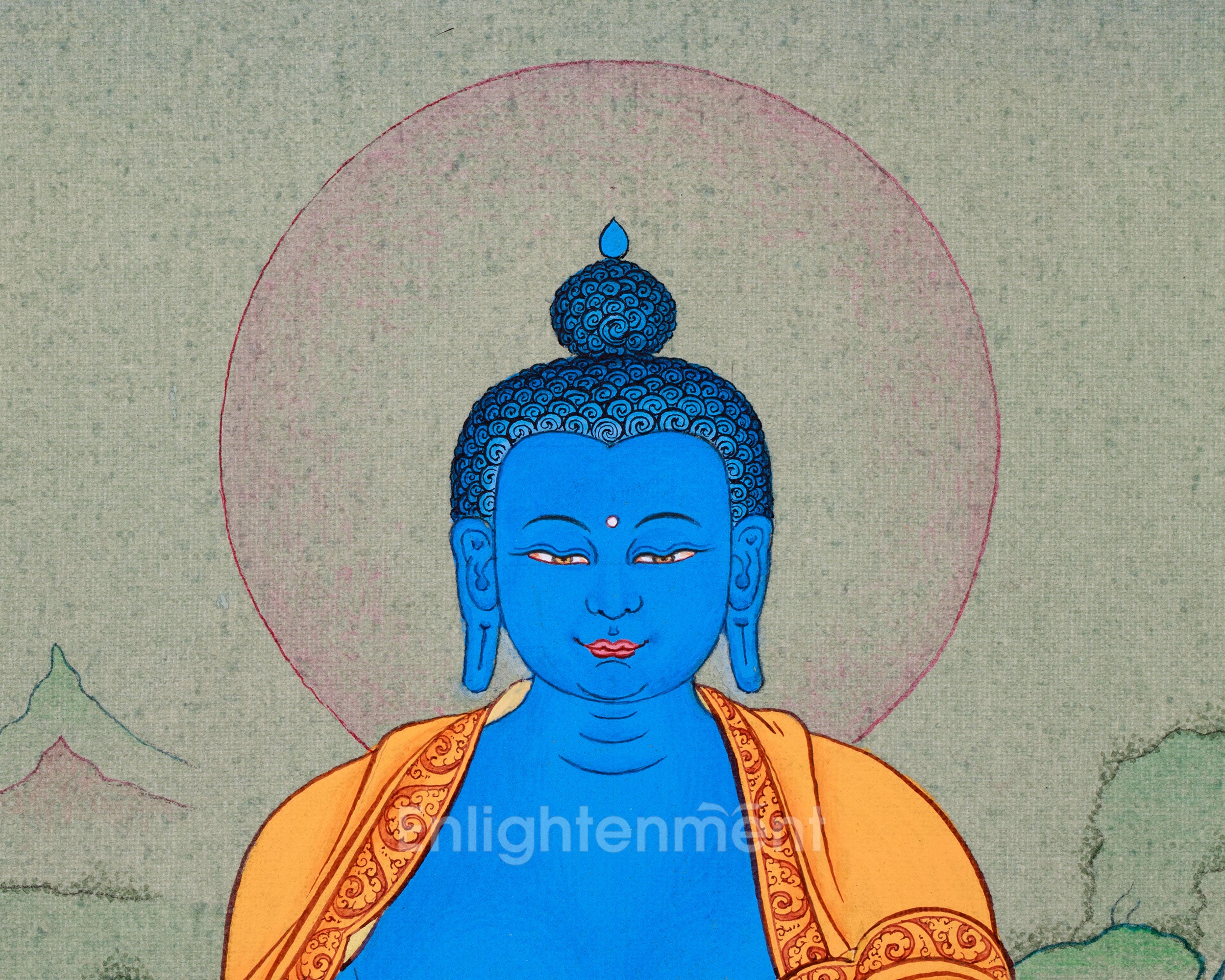 Traditional Bhaishajyaguru Thangka | Medicine Buddha in Himalayan Art