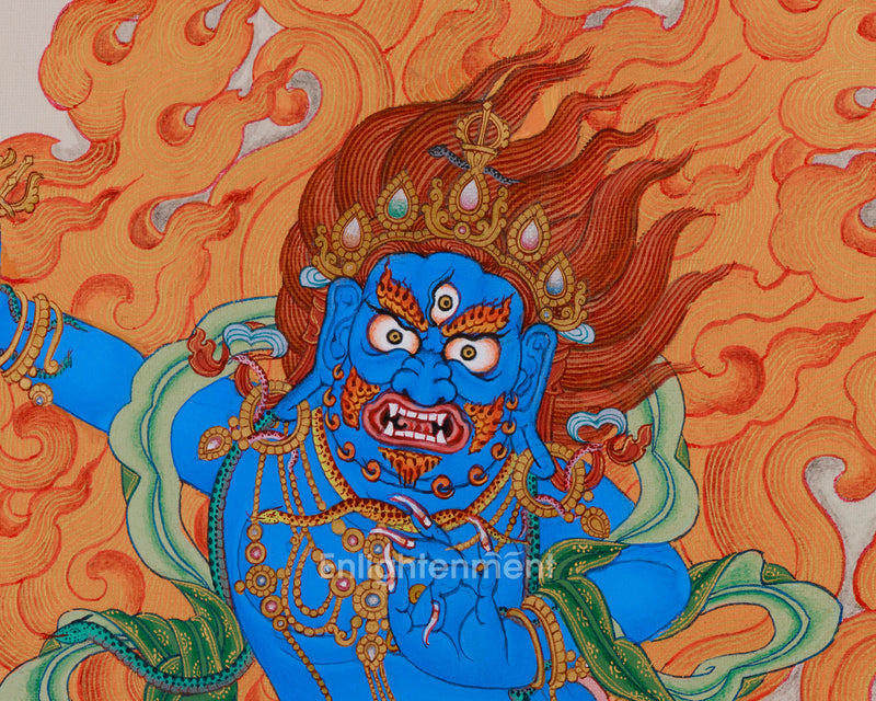 Vajrapani| Thangka in Natural Stone Colors