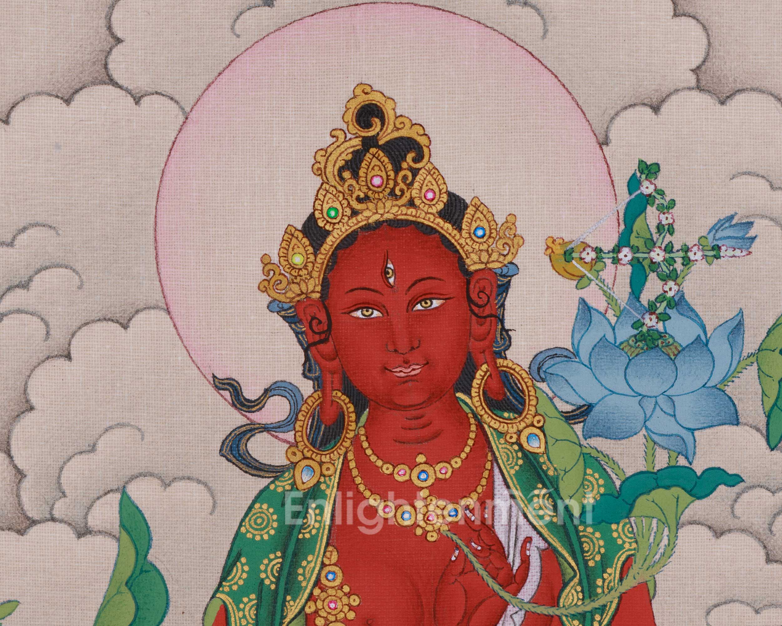 Divine Thangka of Red Tara | A Sacred Symbol of Power and Compassion