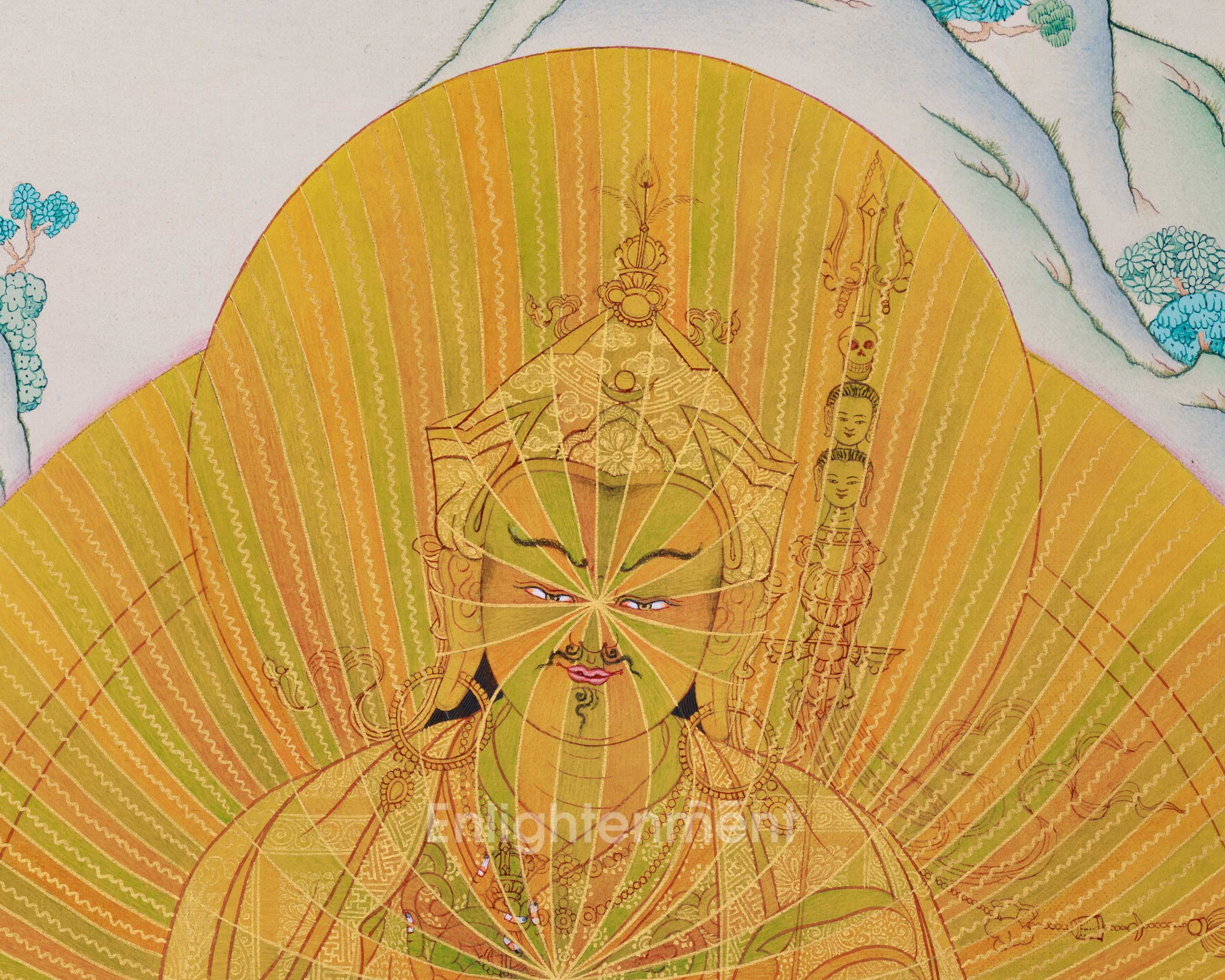 Guru Rinpoche Rainbow Body Thangka, A Mystical Art