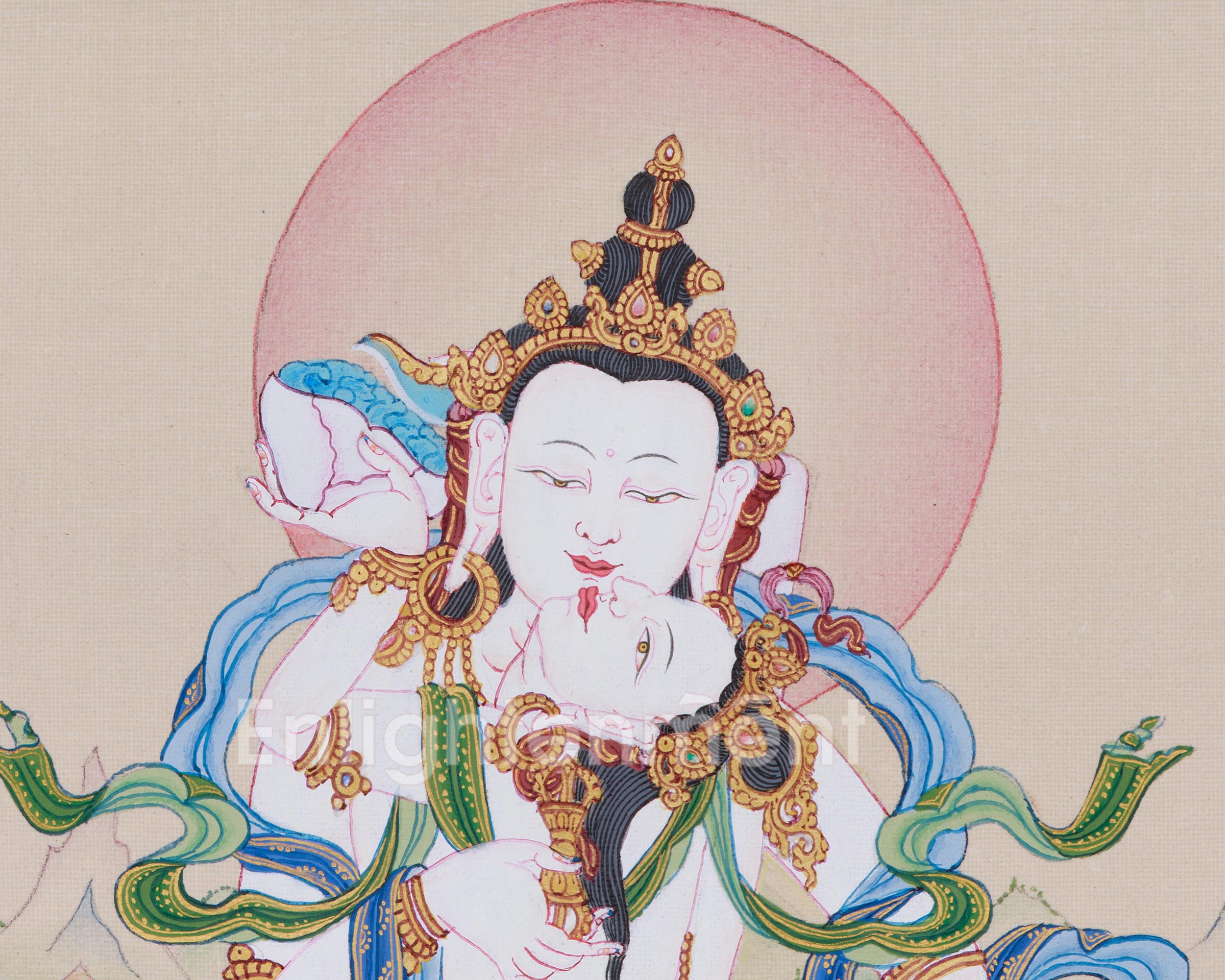 Thangka of Vajrasattva with Consort | The Buddha of Purification and Compassion
