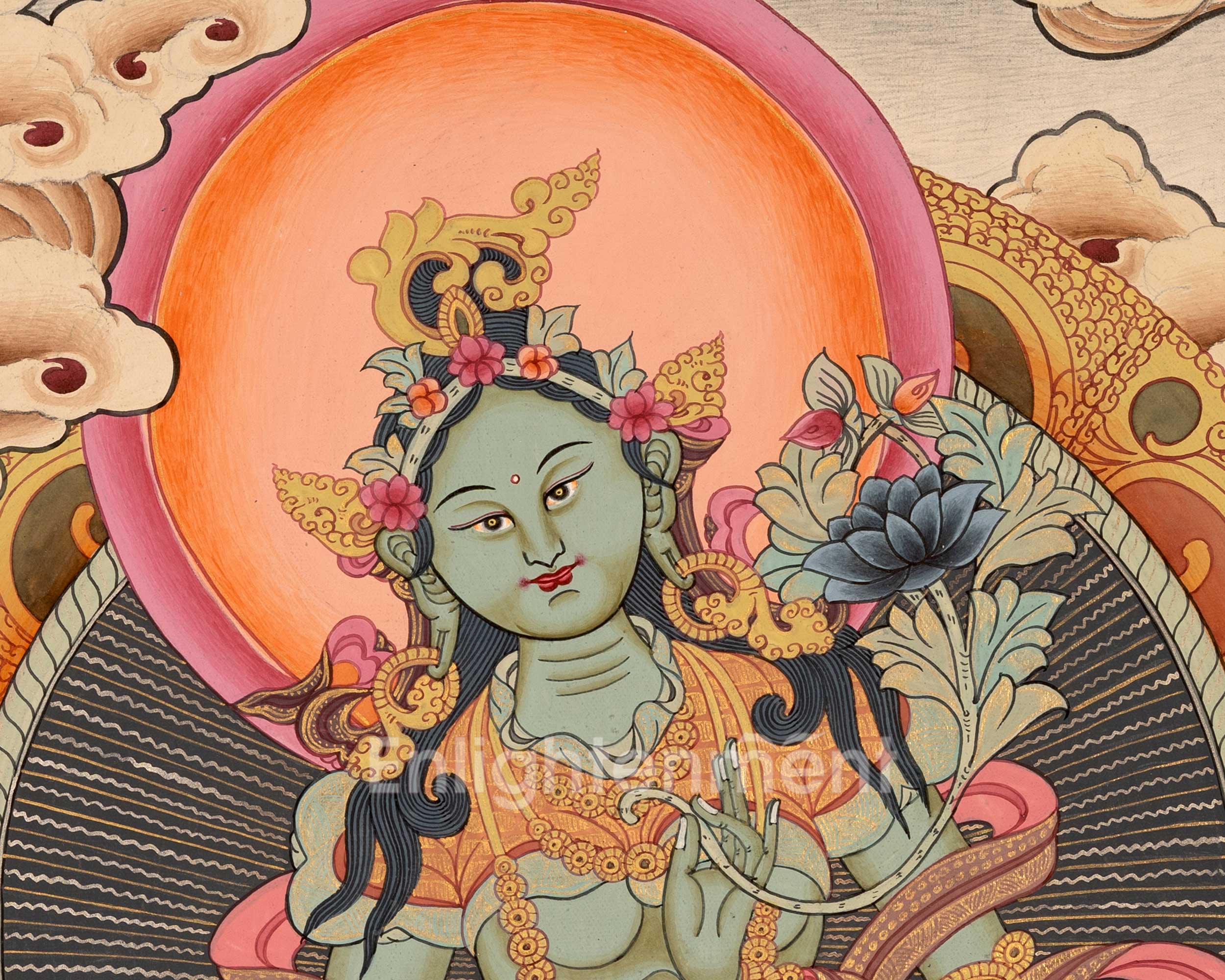 Green Tara Thangka Painting | Buddhist Gifts | Wall Decors