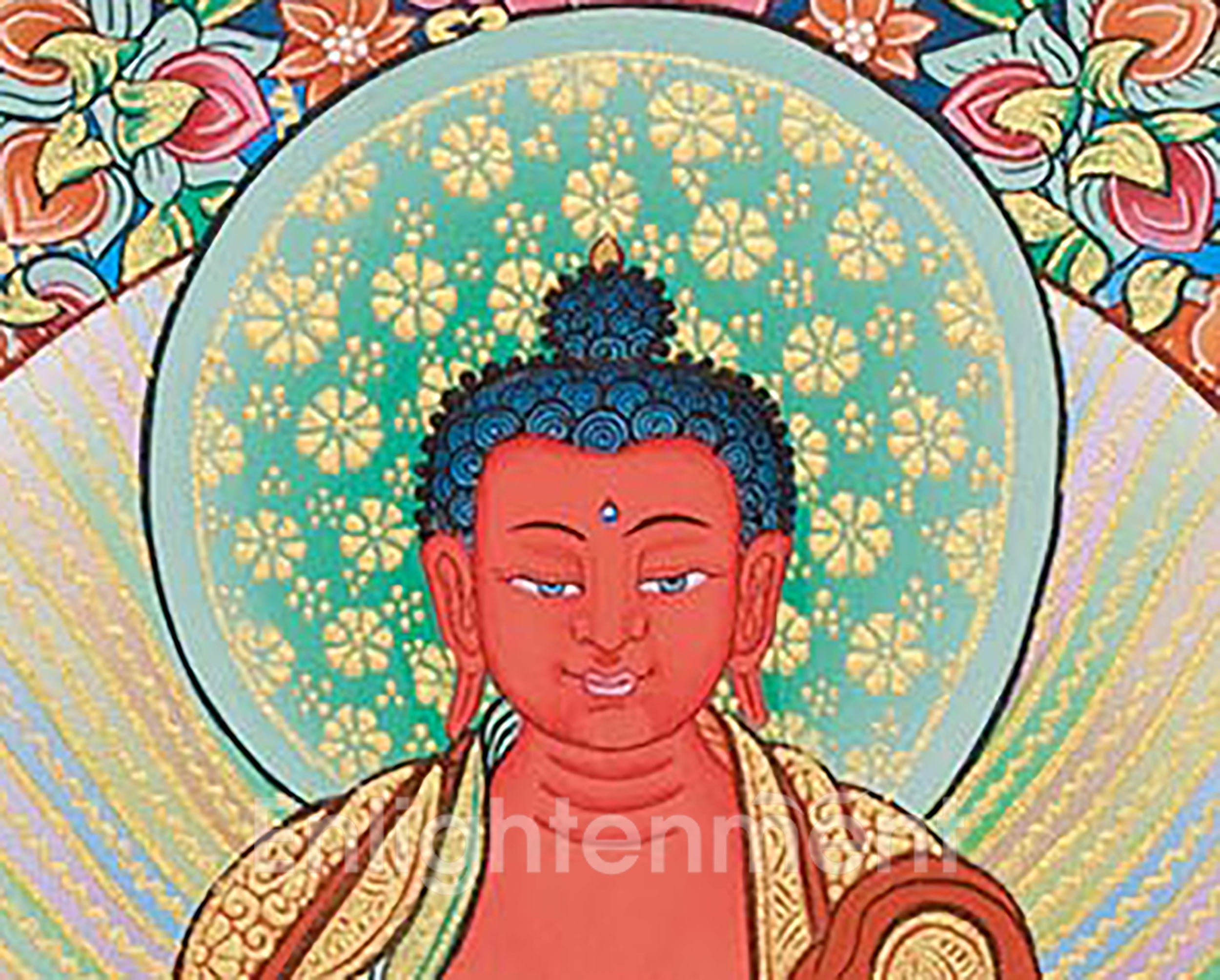 Historical Pure land Buddha Amitabha Thangka | Exclusive Painting of Compassion and Enlightenment | Gold-Enhanced Art