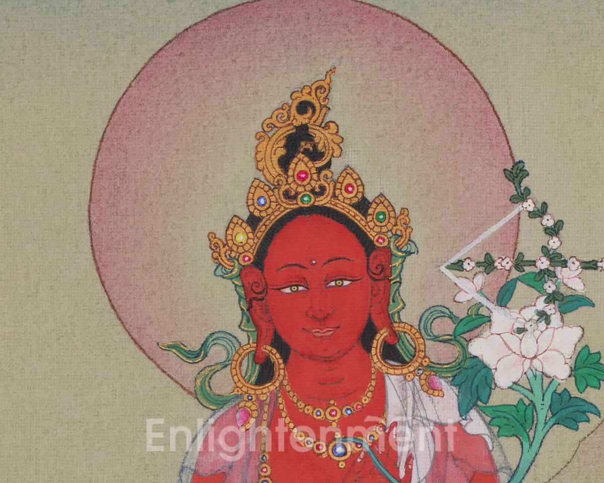 Red Tara Himalayan Art | Drolma Marpo | Symbolize The Fire of Transformation
