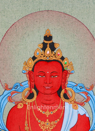 Amitayus Buddha of Infinite Light | Small Thangka Art for Meditation