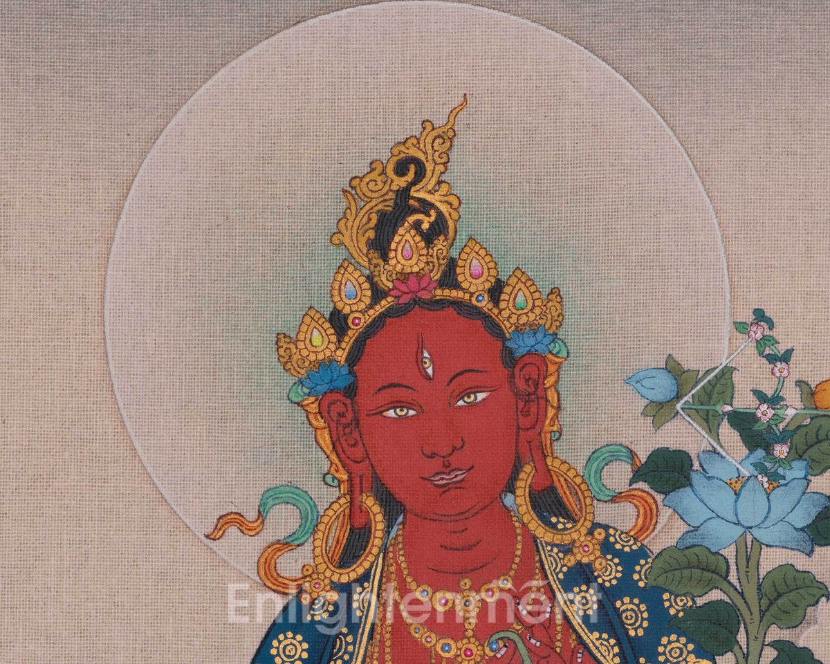 Red Tara Spiritual Thangka | Sacred Representation of Compassion and Enlightened Activity