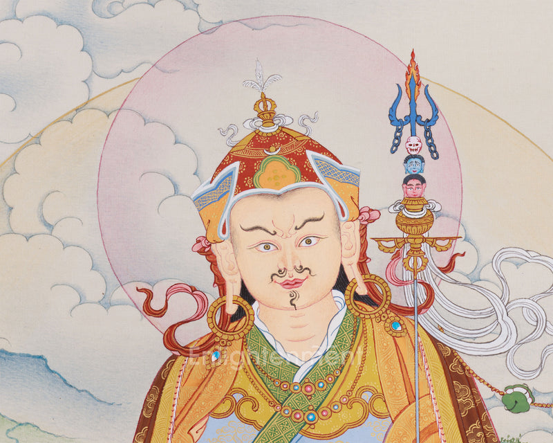 Precious Guru Rinpoche Thangka | Hand-Painted Tibetan Wrathful Deity