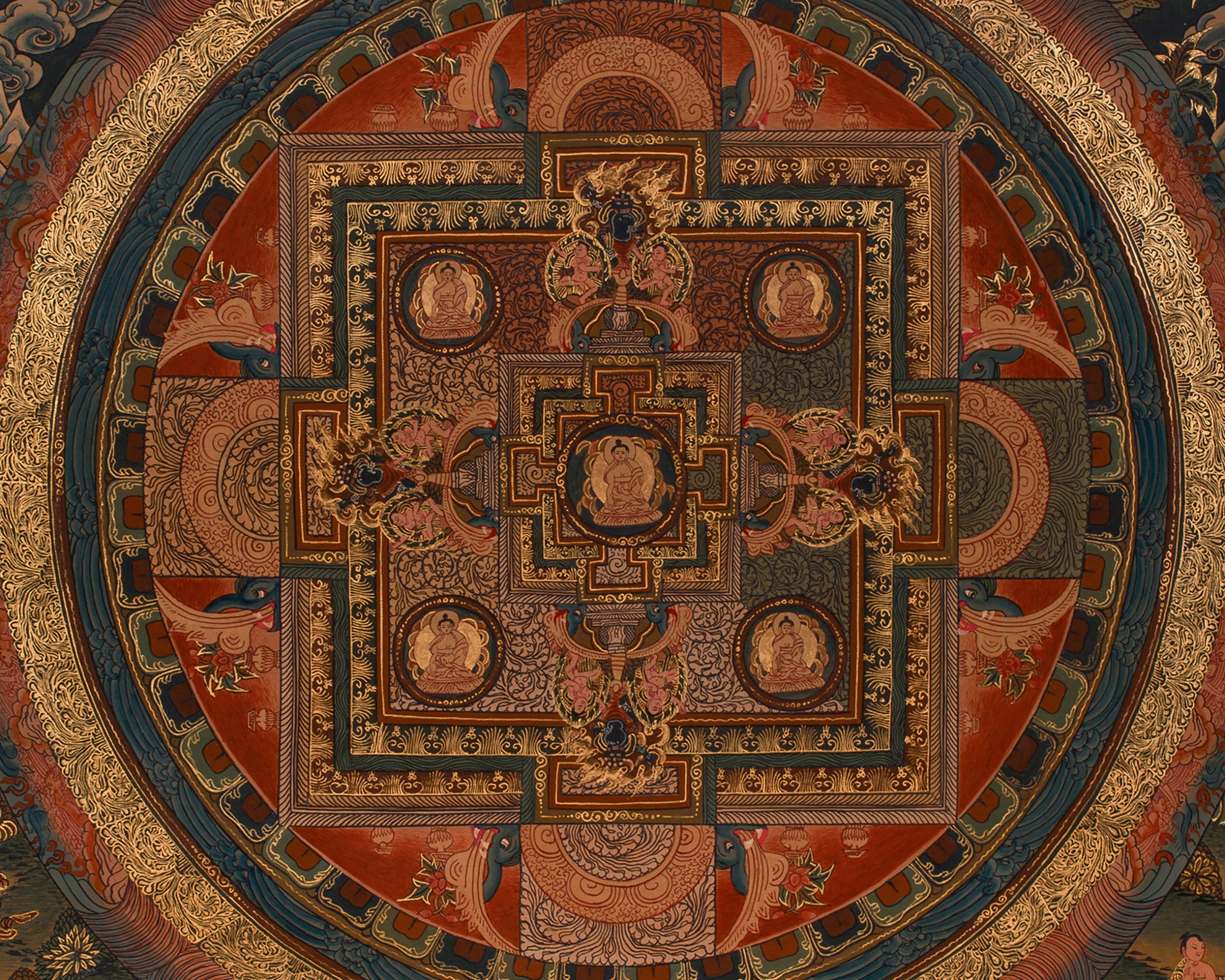 Gautam Buddha Mandala Art | Protector Deities | Spiritual Artwork