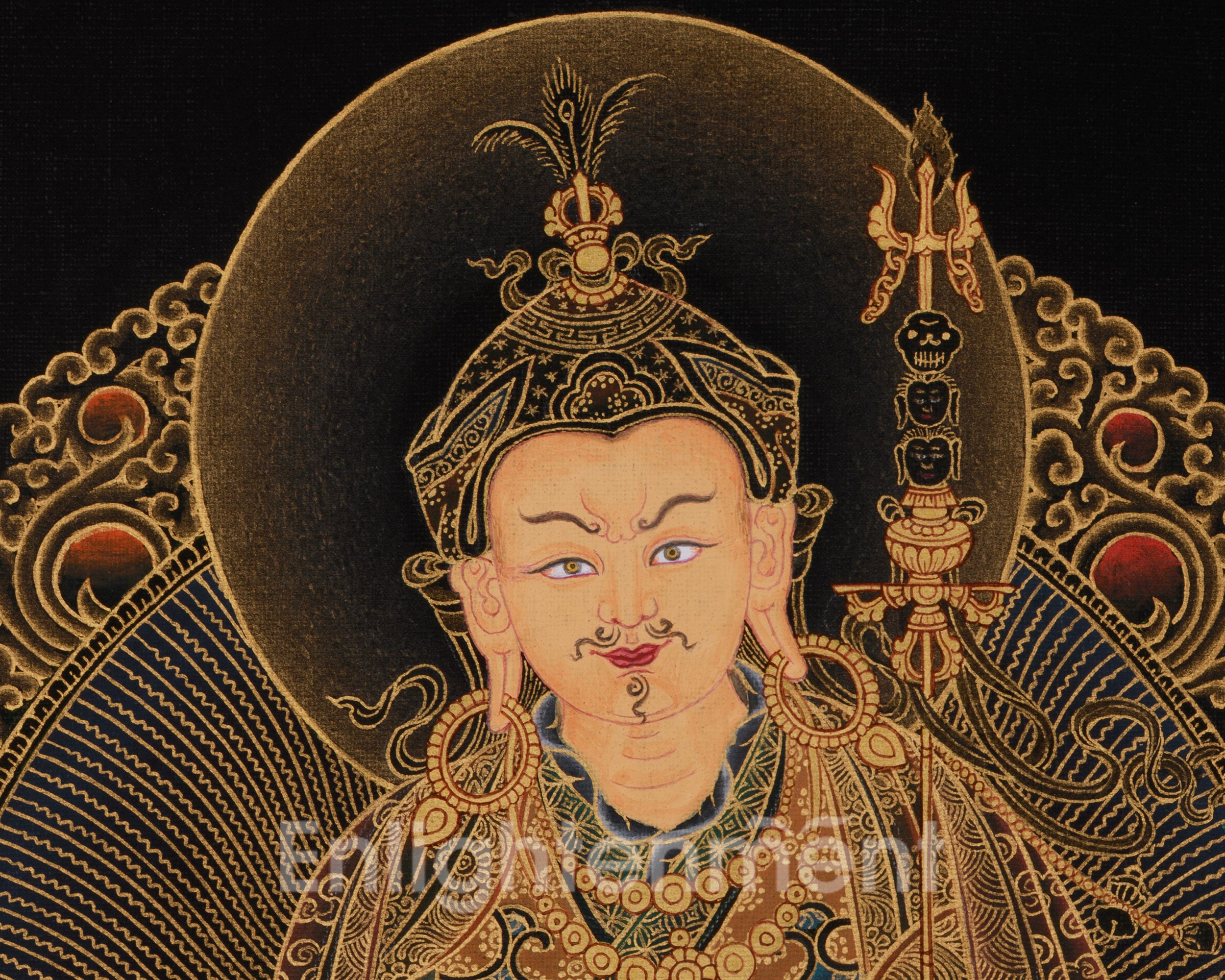 Hand-Painted  Guru Rinpoche Thangka | Embodiment of Wisdom and Compassion