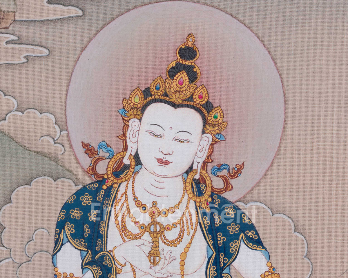 Vajrasattva Buddha of Purification Thangka | Represents Luminous Nature of The Enlightened Mind