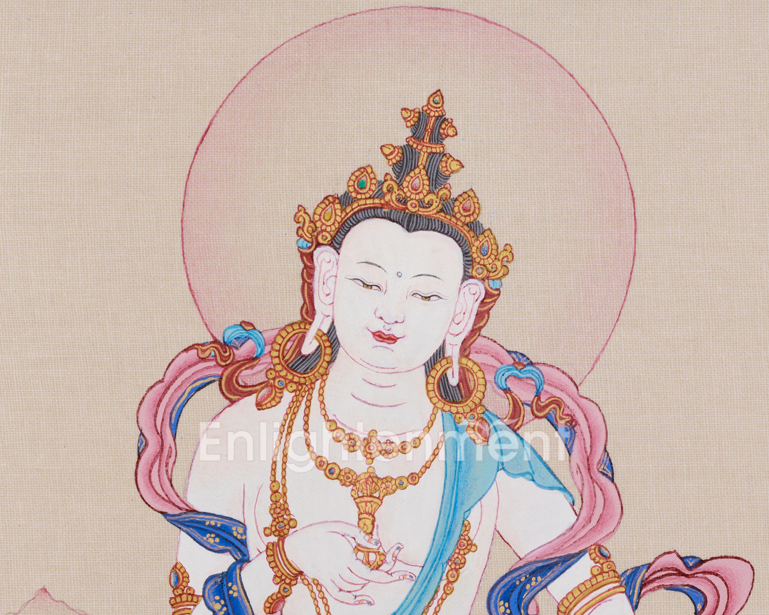 Handmade Vajrasattva Thangka | The Bodhisattva of Purification and Spiritual Transformation