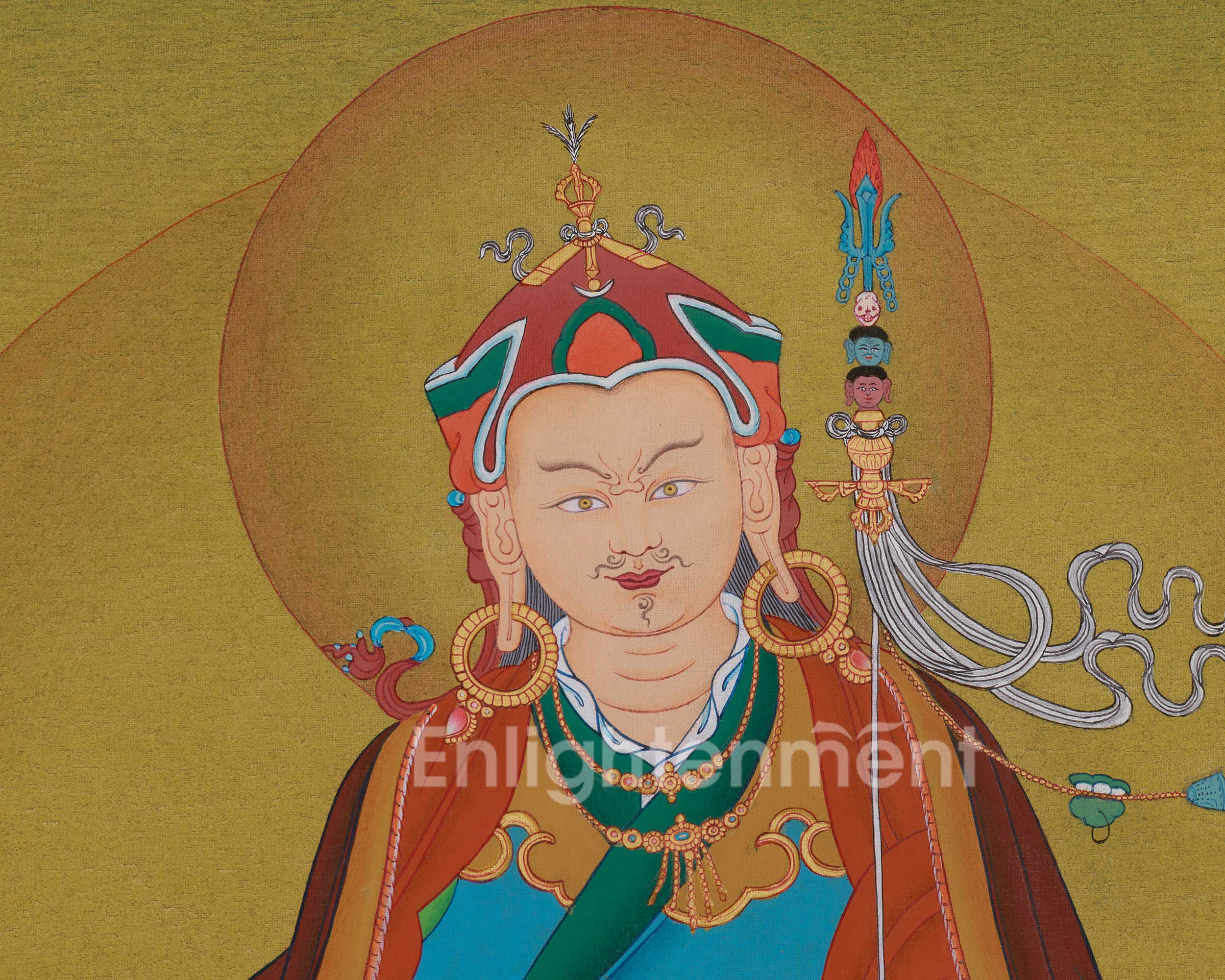 Tibetan Guru Rinpoche Art | Padmasambhava Buddhist Thangka