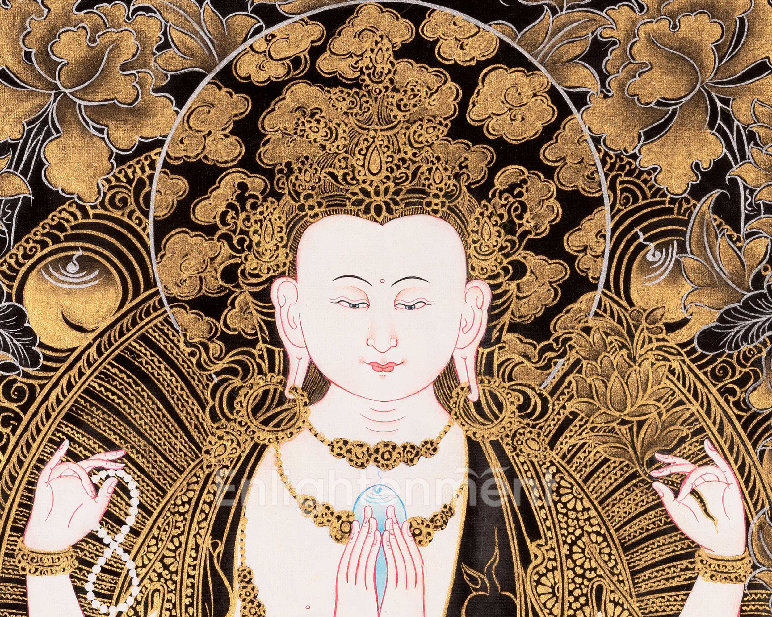 Bodhisattva Chengrezig Thangka | Original Handpainted Art | Traditional Painting