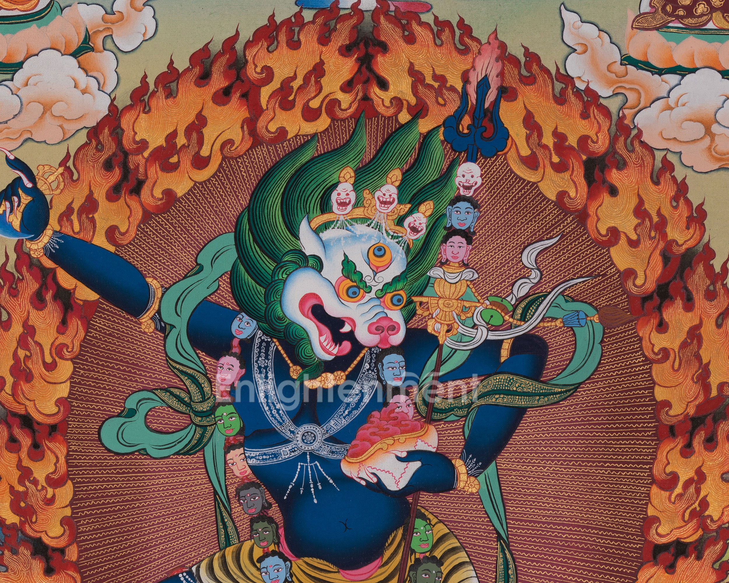 Simhamukha Painting | Sacred Art of the Lion-Faced Dakini