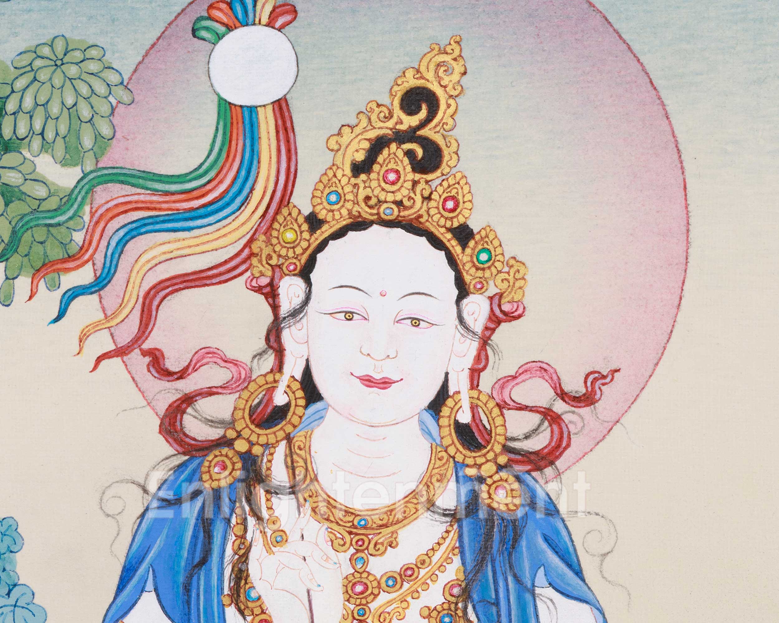 Traditional Mandarva Thangka | 3D Stone Dakini of Wisdom