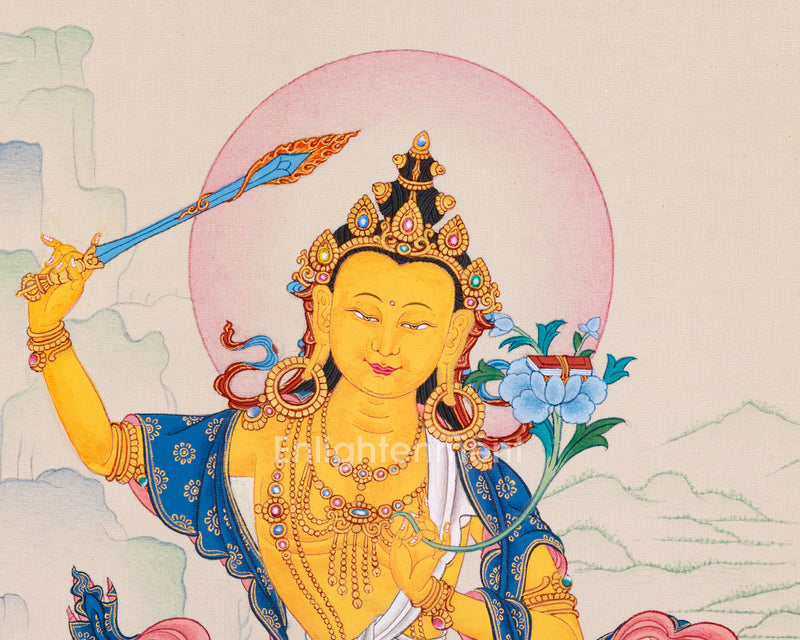 Wisdom Buddha: Manjushri Thangka